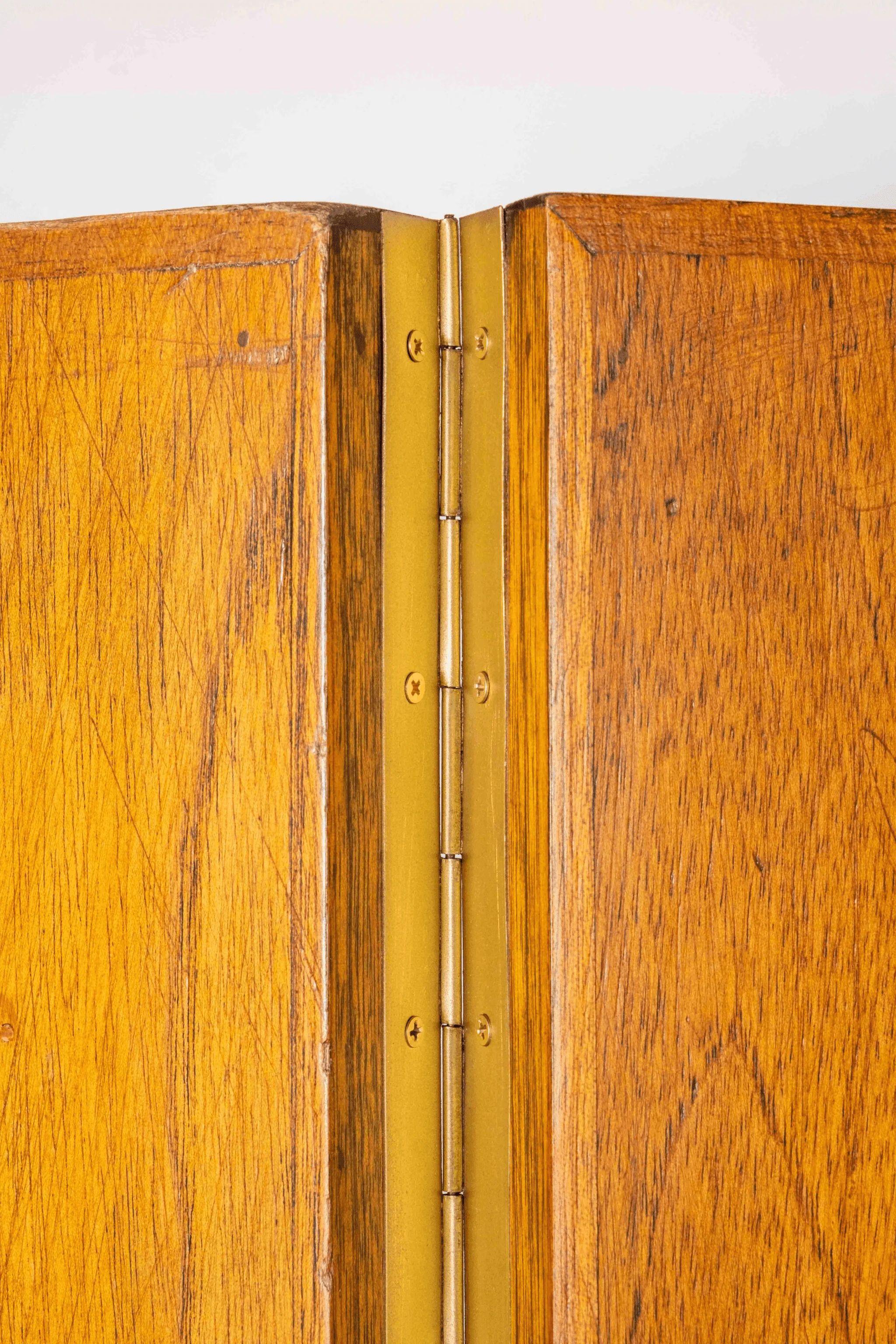 1950s Wood Screen with Glass Inlays For Sale 2