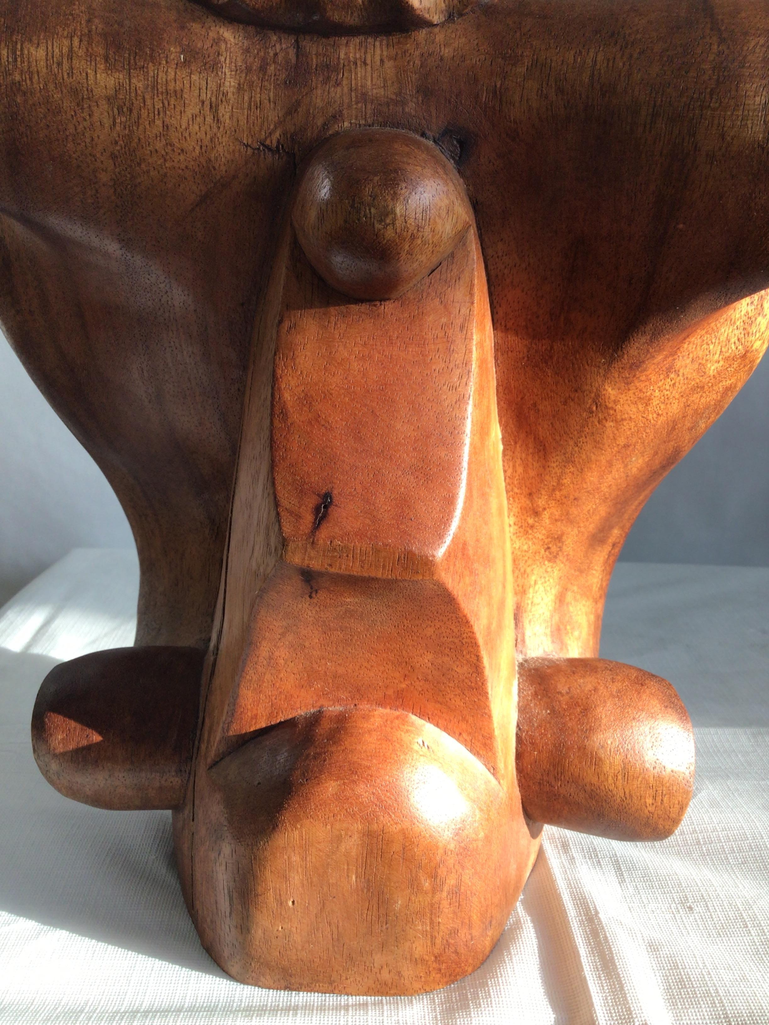 1950s Wood Sculpture of Woman For Sale 6