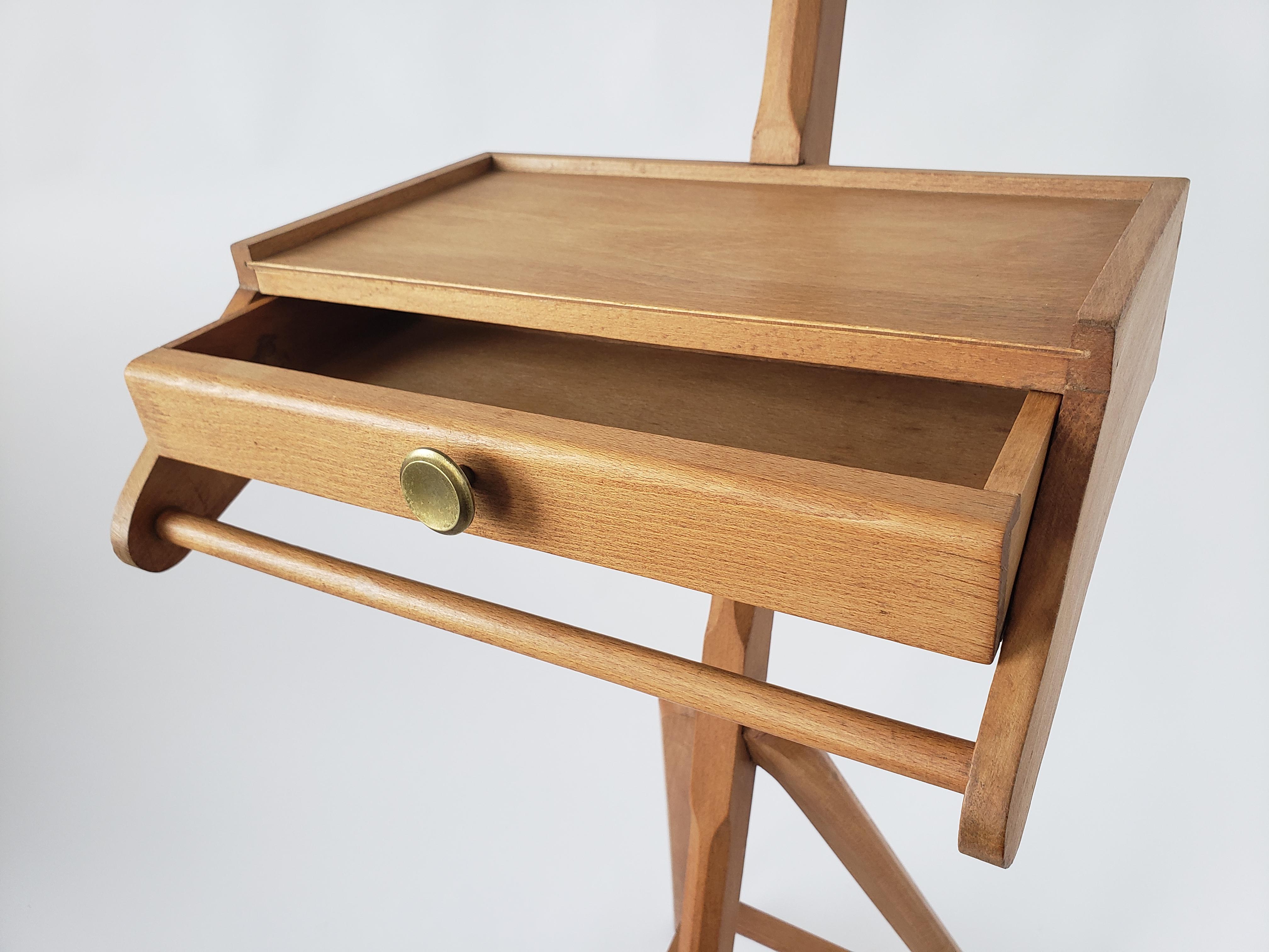1950er Jahre Holzdiener mit Schublade im Stil von Ico Parisi:: Italien im Zustand „Gut“ in St- Leonard, Quebec
