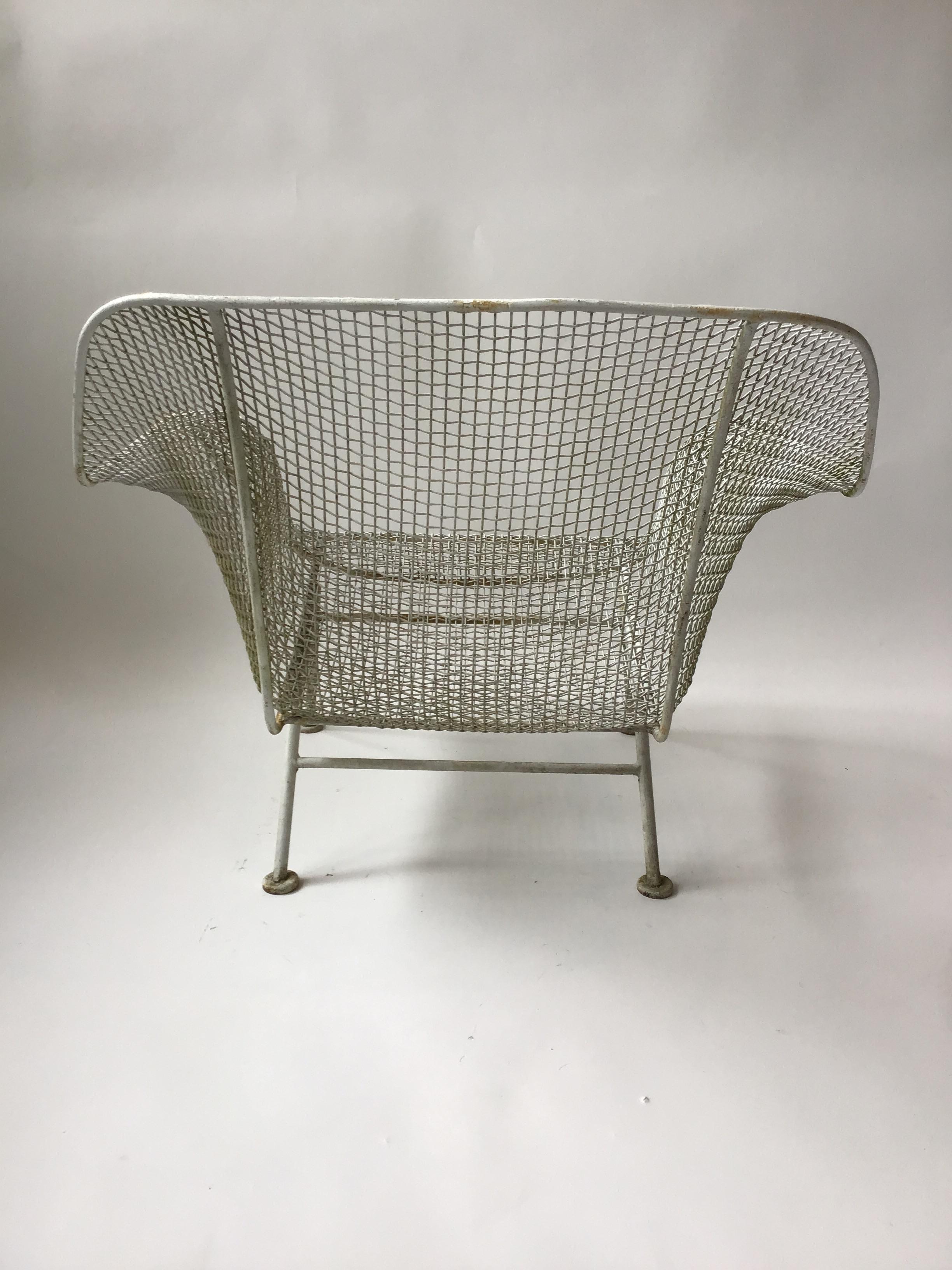 1950s Woodard Sculptura Iron Mesh Lounge Chair 1