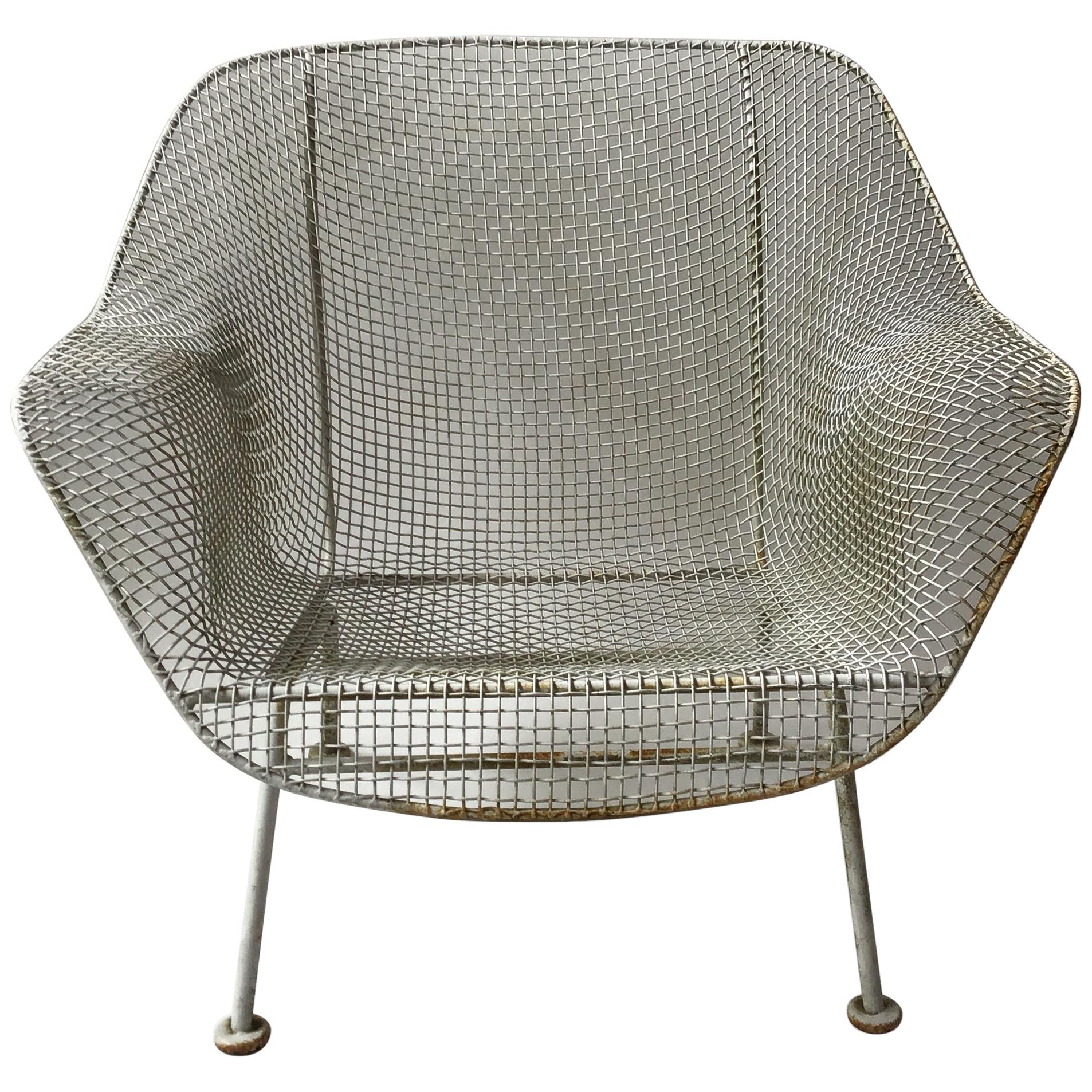 1950s Woodard Sculptura Iron Mesh Lounge Chair