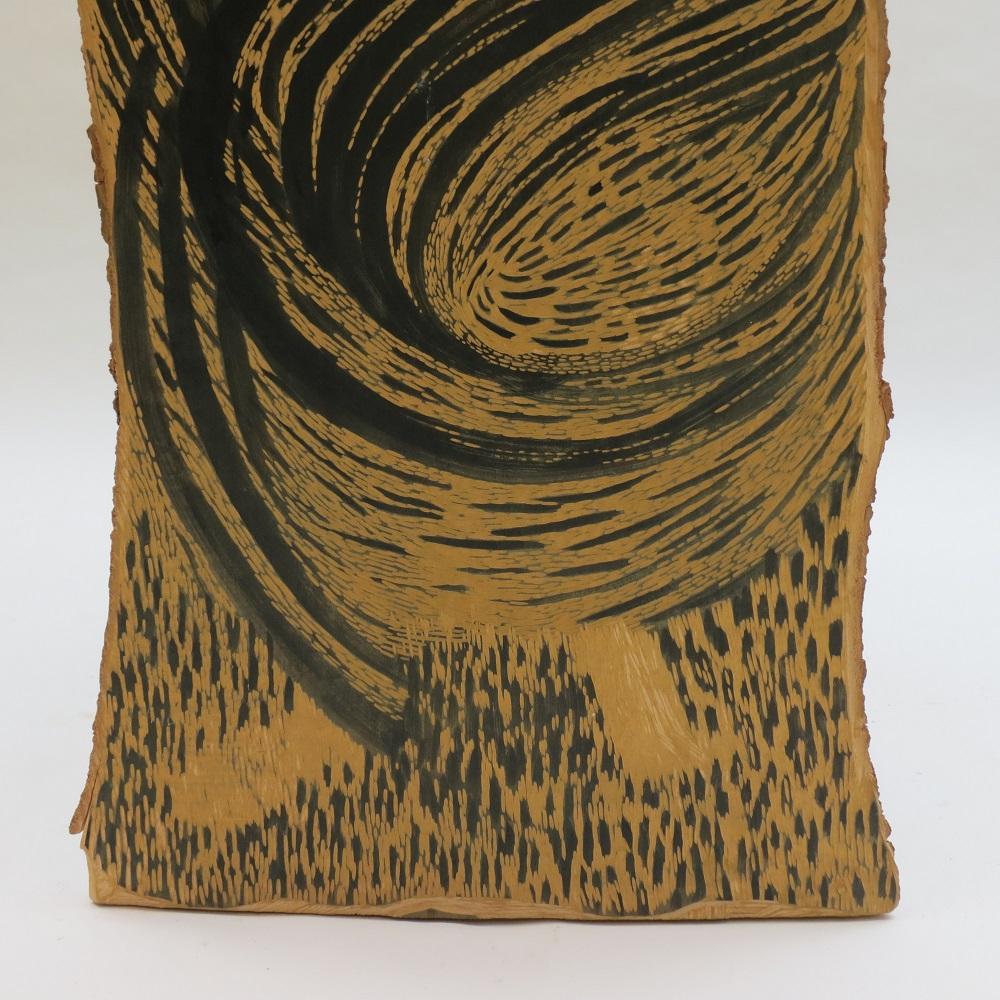 Hand-Carved 1950s  Woodcut Carved Print Block 