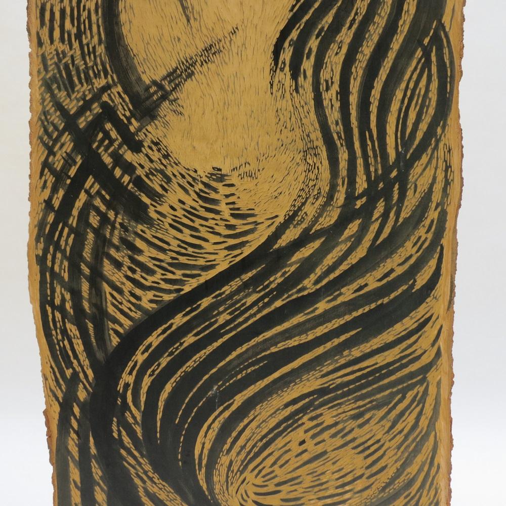 Mid-Century Modern 1950s Woodcut Carved Wooden Print Block by Pauline Jacobsen Good Shepherd