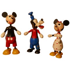 tirelire Disney Mickey Mouse en bois des années 1950