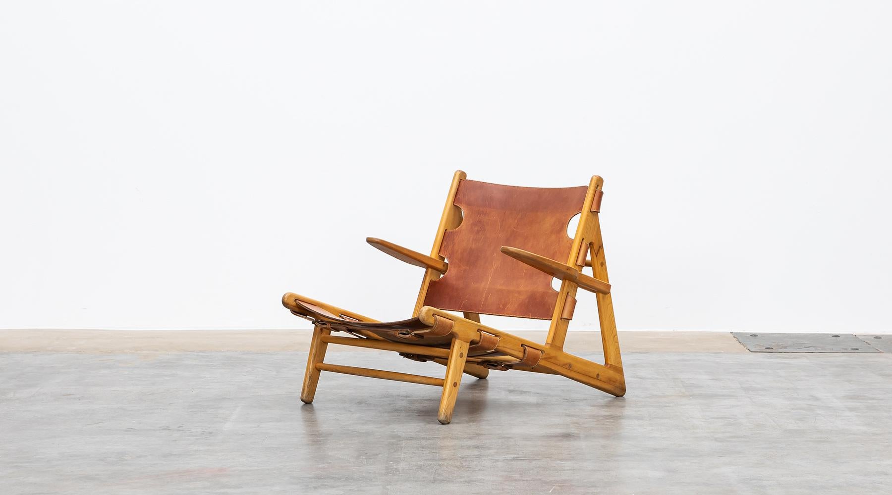 Mid-20th Century 1950s Wooden Frame with Leather Lounge Chairs by Borge Mogensen For Sale