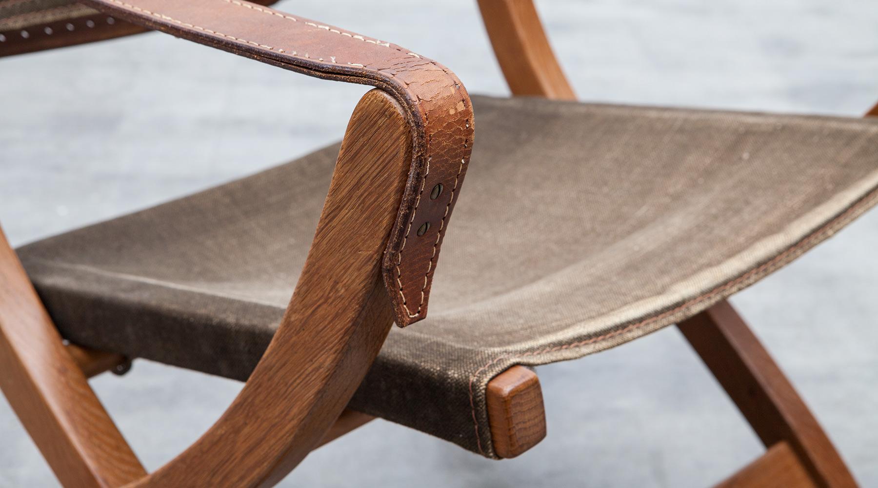 1950s Wooden Safari Chair by Poul Hundevad 1