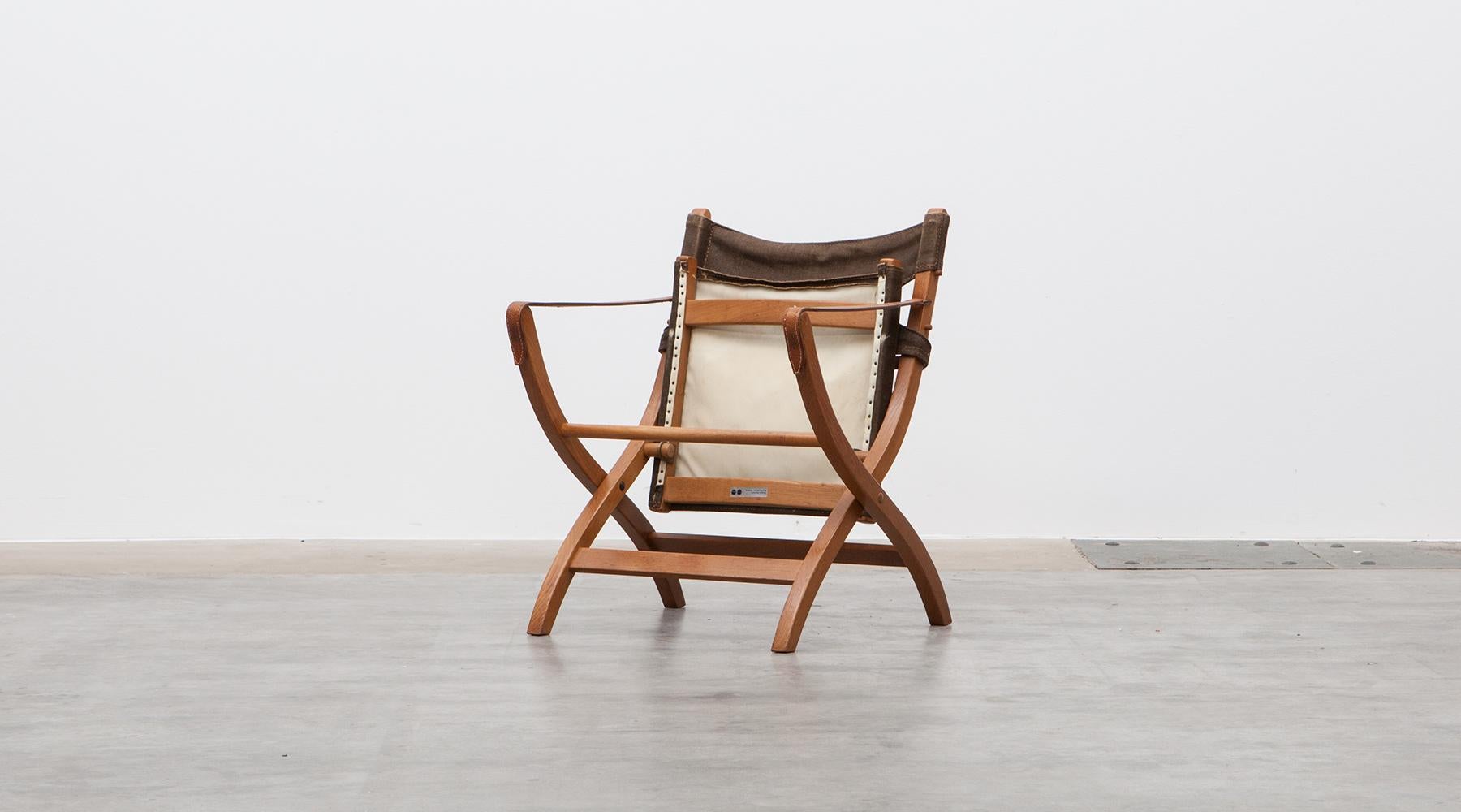 1950s Wooden Safari Chair by Poul Hundevad In Good Condition In Frankfurt, Hessen, DE