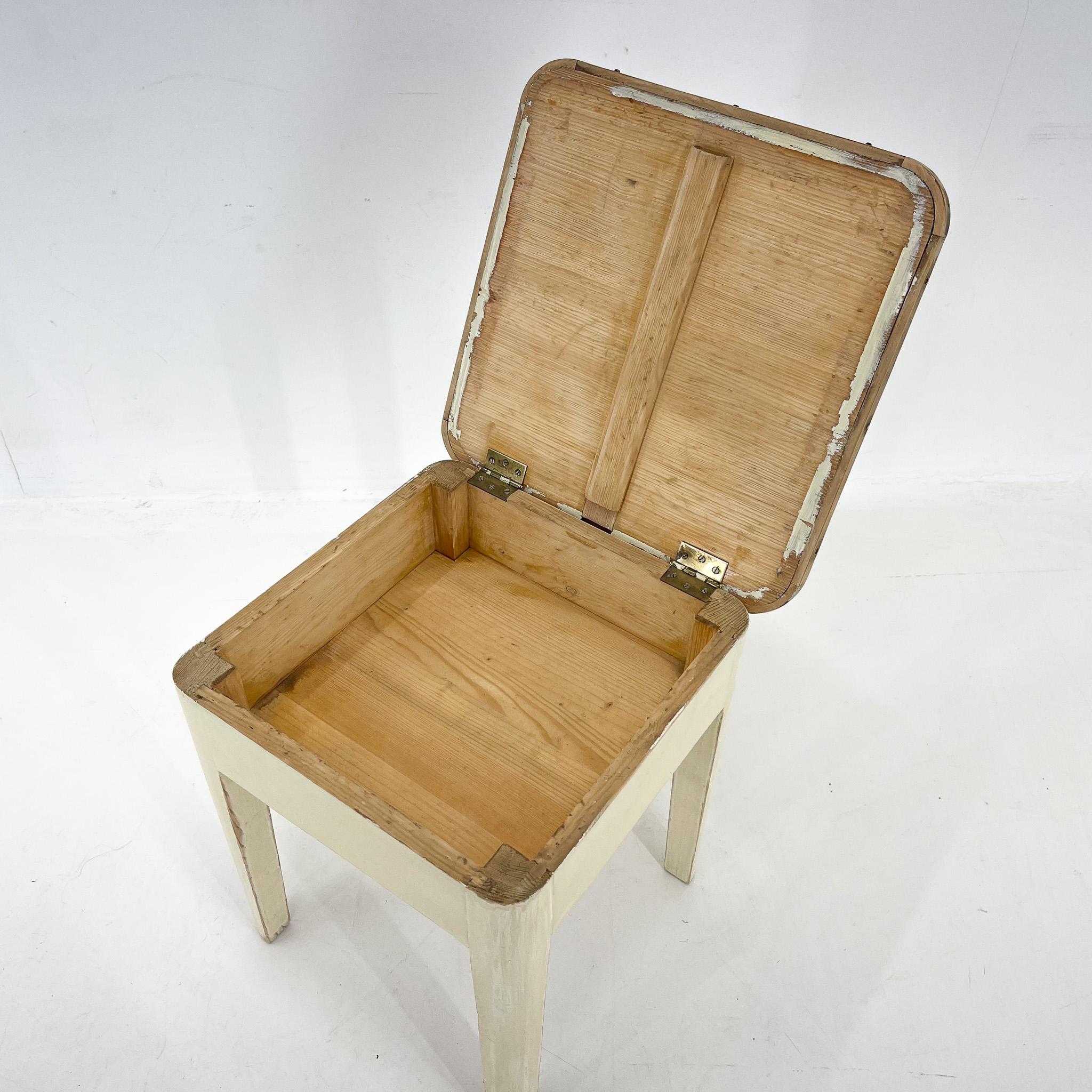 20th Century 1950s Wooden Stool with Storage Space For Sale