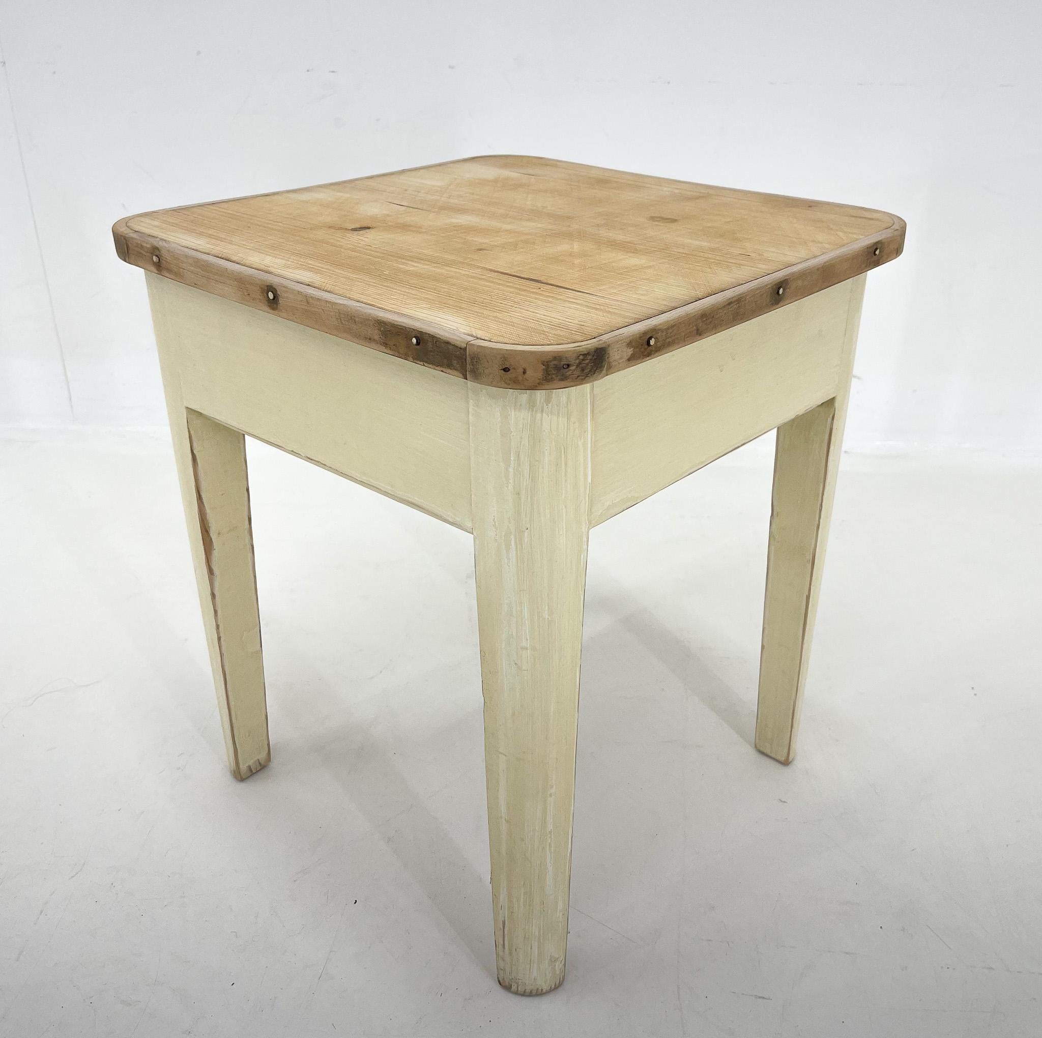 1950s Wooden Stool with Storage Space For Sale 1