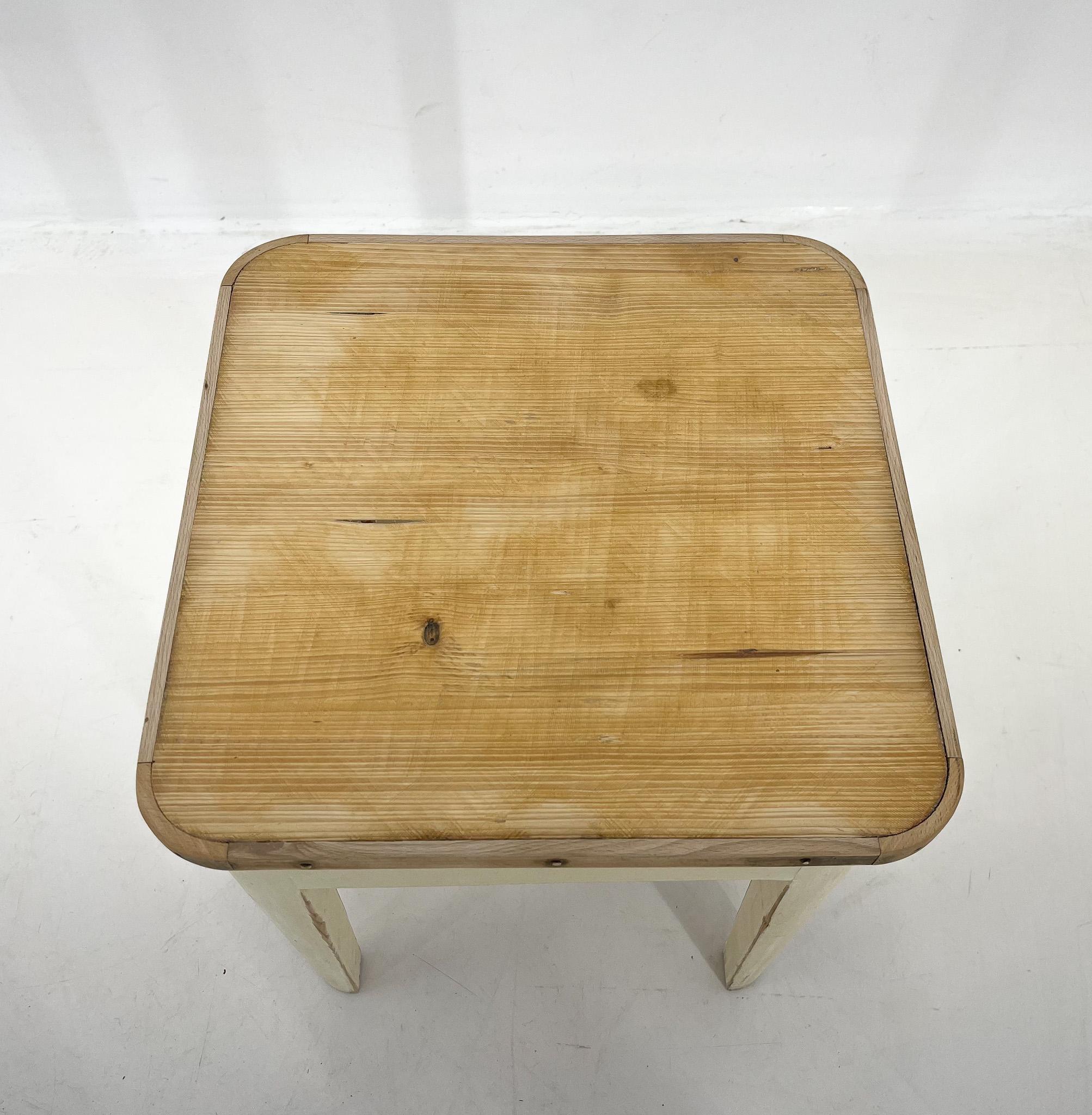 1950s Wooden Stool with Storage Space For Sale 2