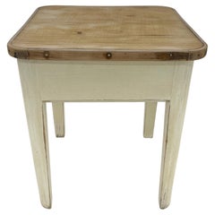 1950s Wooden Stool with Storage Space