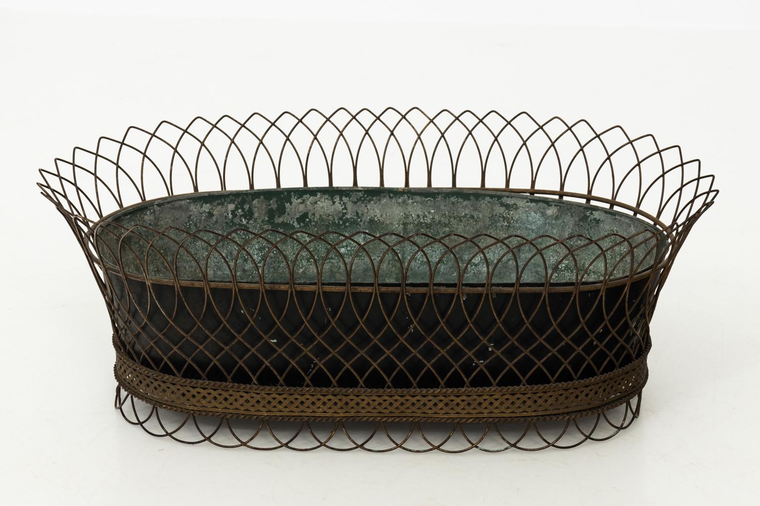 1950s Woven Wire Decorative Basket 1