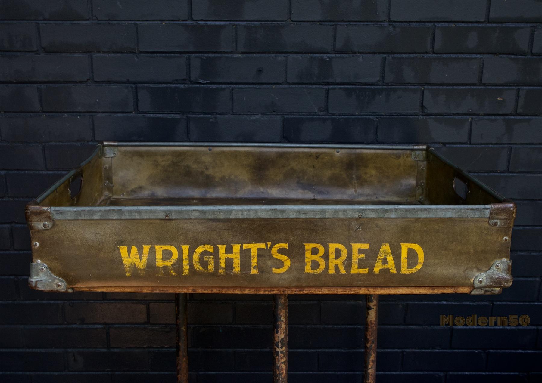 Big old Bread transport crate with wooden rails on bottom. Interior depth is 5 inches.