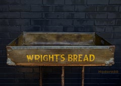 1950s Wrights Bread Crate Vintage Industrial Vulcanized Display Box Basket Tray