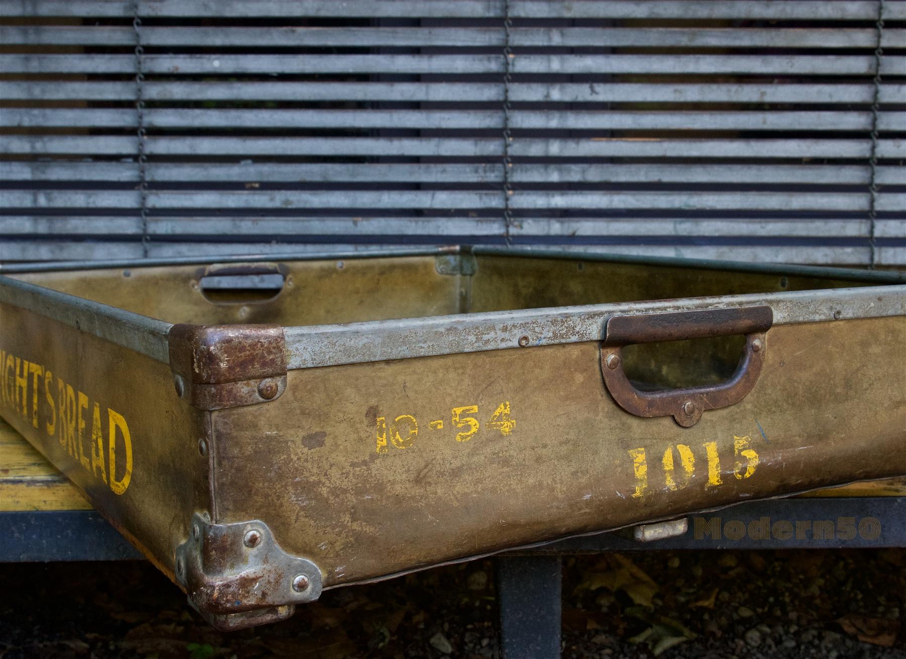 American 1950s Wrights Bread Crate Vintage Industrial Vulcanized Display Box Basket Tray For Sale