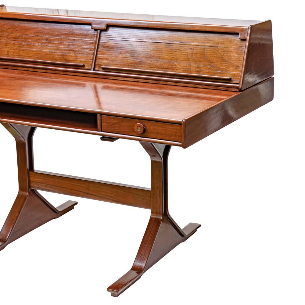 1950s Writing Desk Italian Design by Gianfranco Frattini for Bernini Rosewood 2