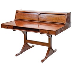 Retro 1950s Writing Desk Italian Design by Gianfranco Frattini for Bernini Rosewood