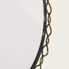 Miroir de table en fer forgé et laiton des années 1950 par Hans-Agne Agnes