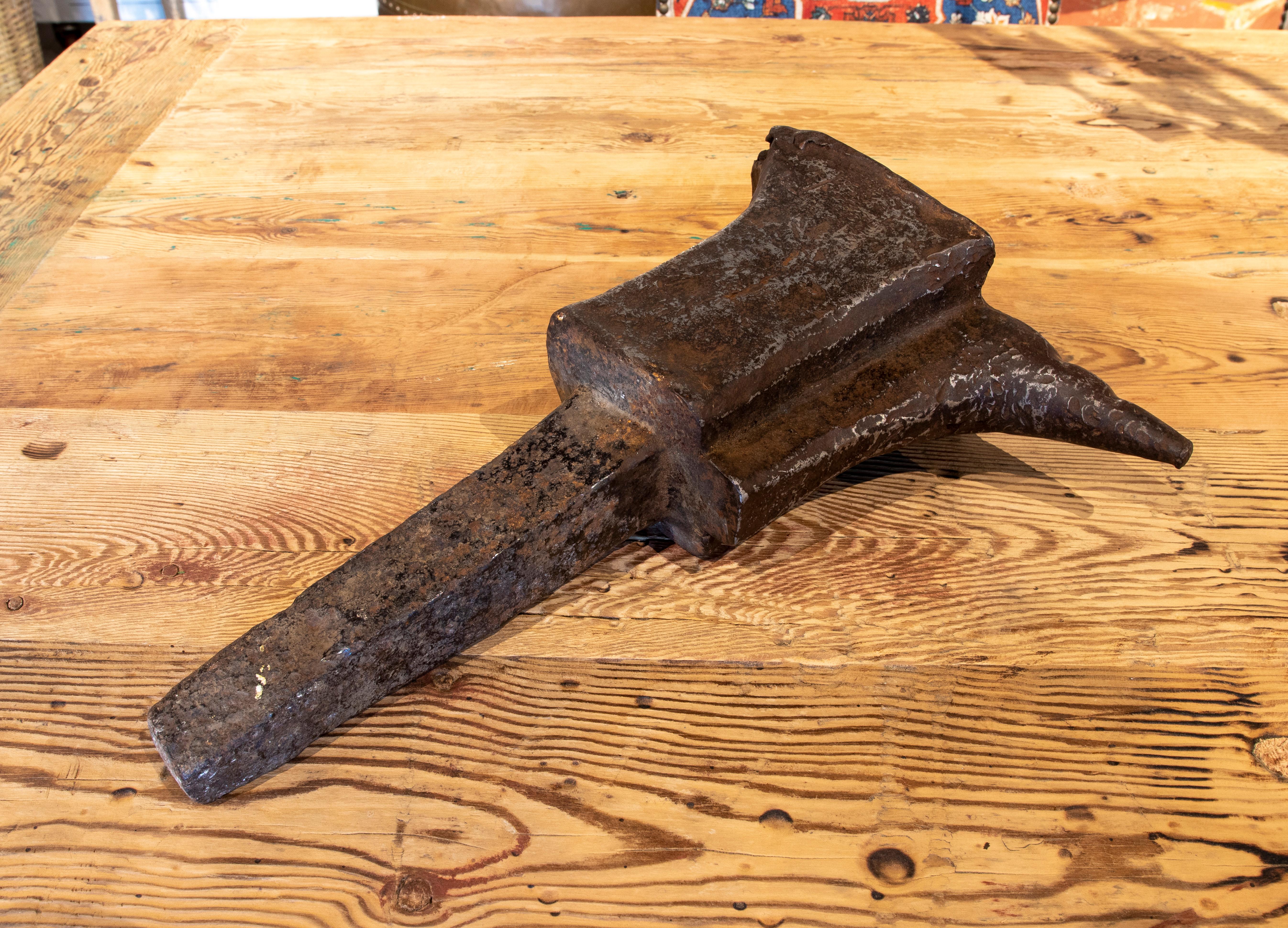 Spanish 1950s Wrought Iron Anvil For Sale