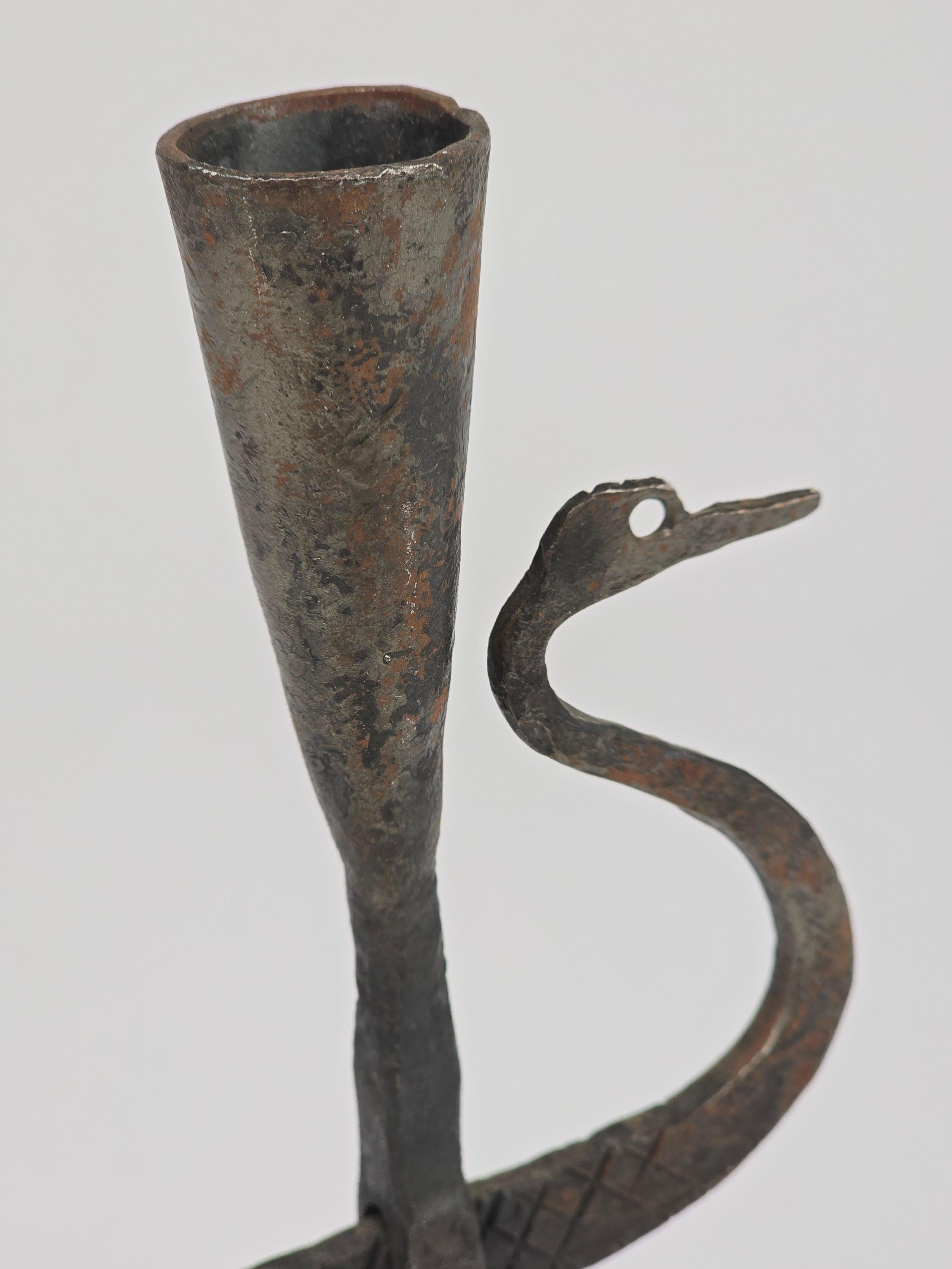 1950s Wrought Iron Bird Candelstick from Jean Touret , Atelier Marolles, France For Sale 7