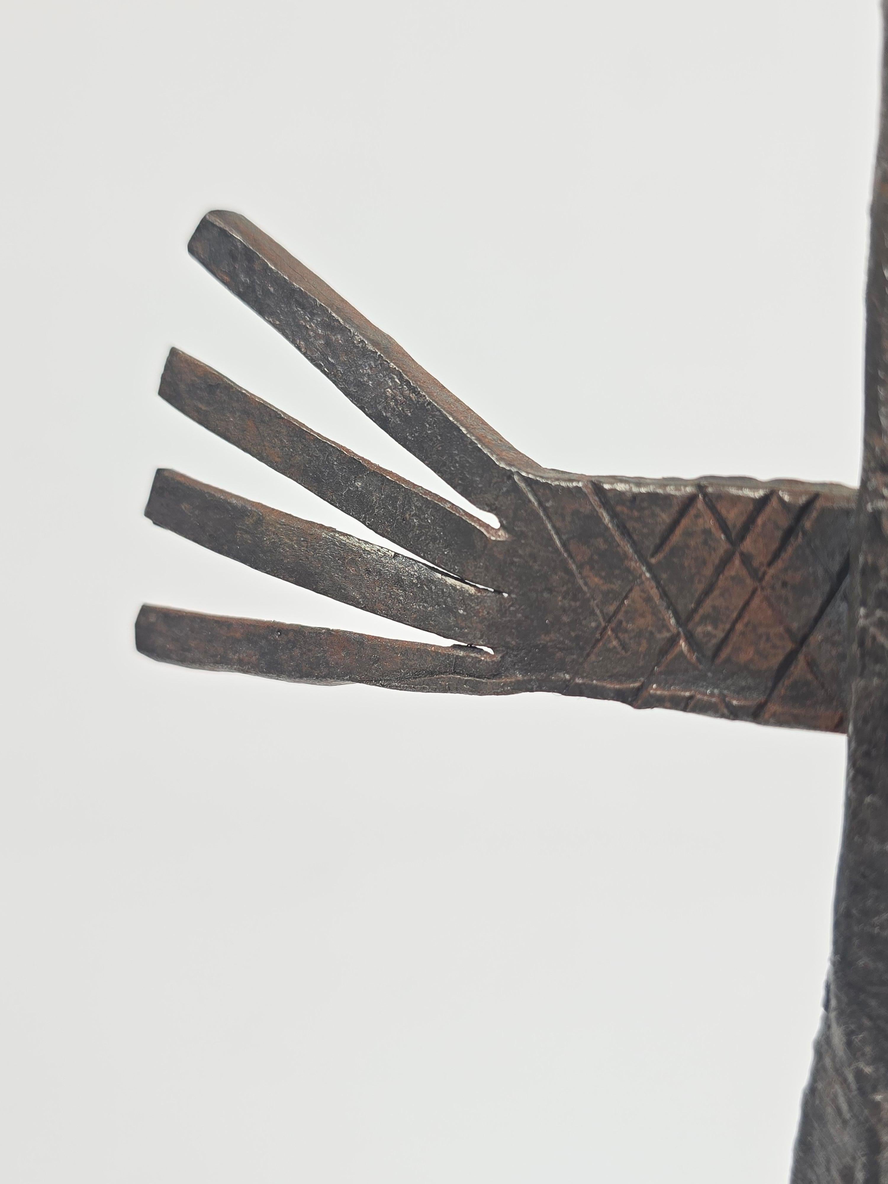1950s Wrought Iron Bird Candelstick from Jean Touret , Atelier Marolles, France For Sale 11