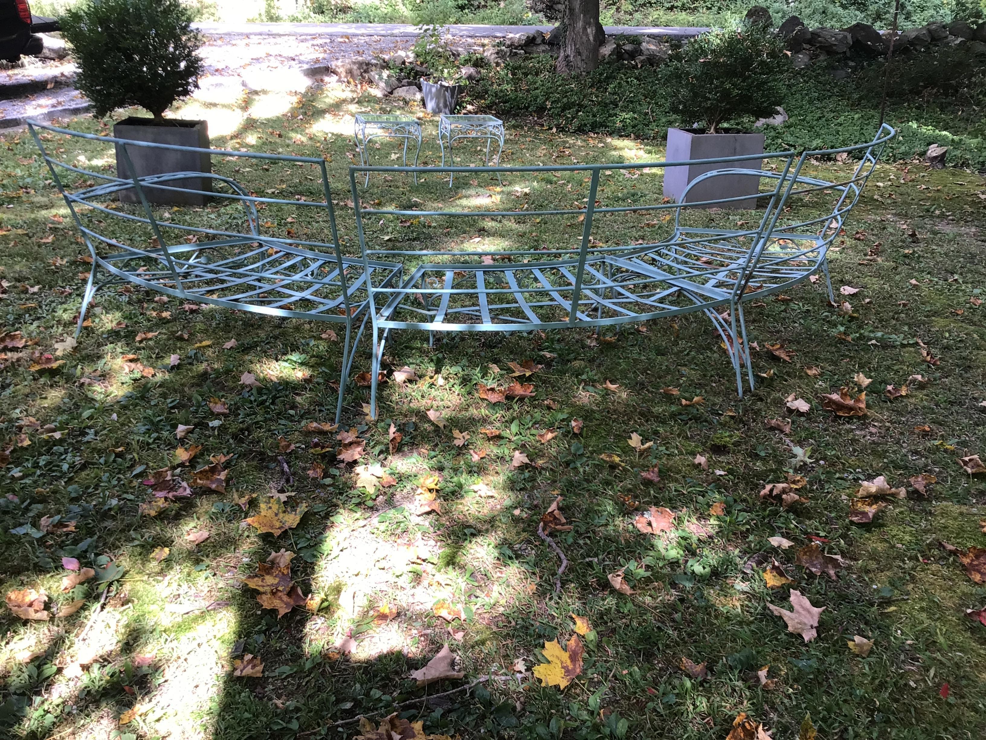 Fer forgé des années 1950  Canapé courbé Garden Set en vente 6