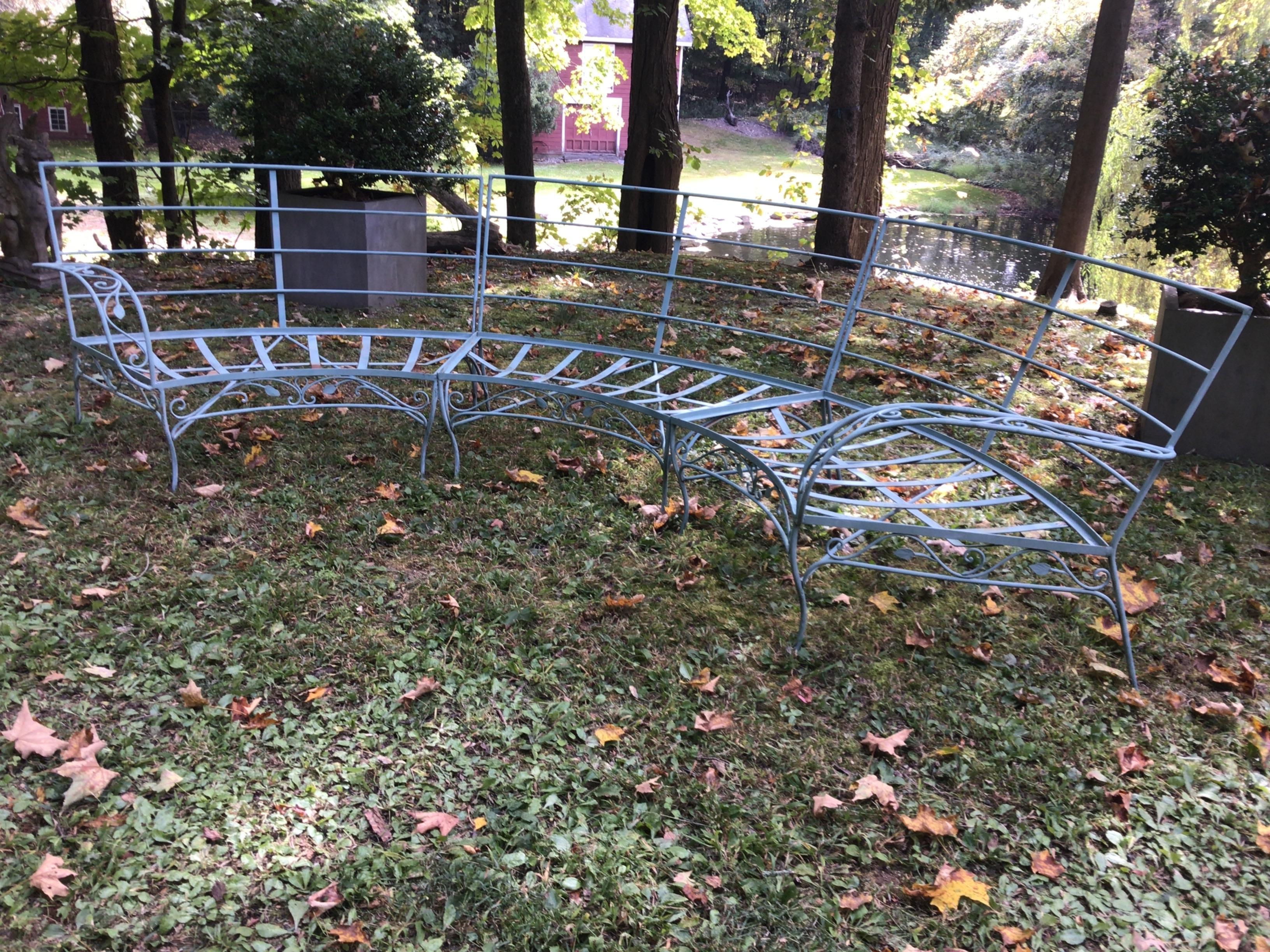 Fer forgé des années 1950  Canapé courbé Garden Set en vente 1
