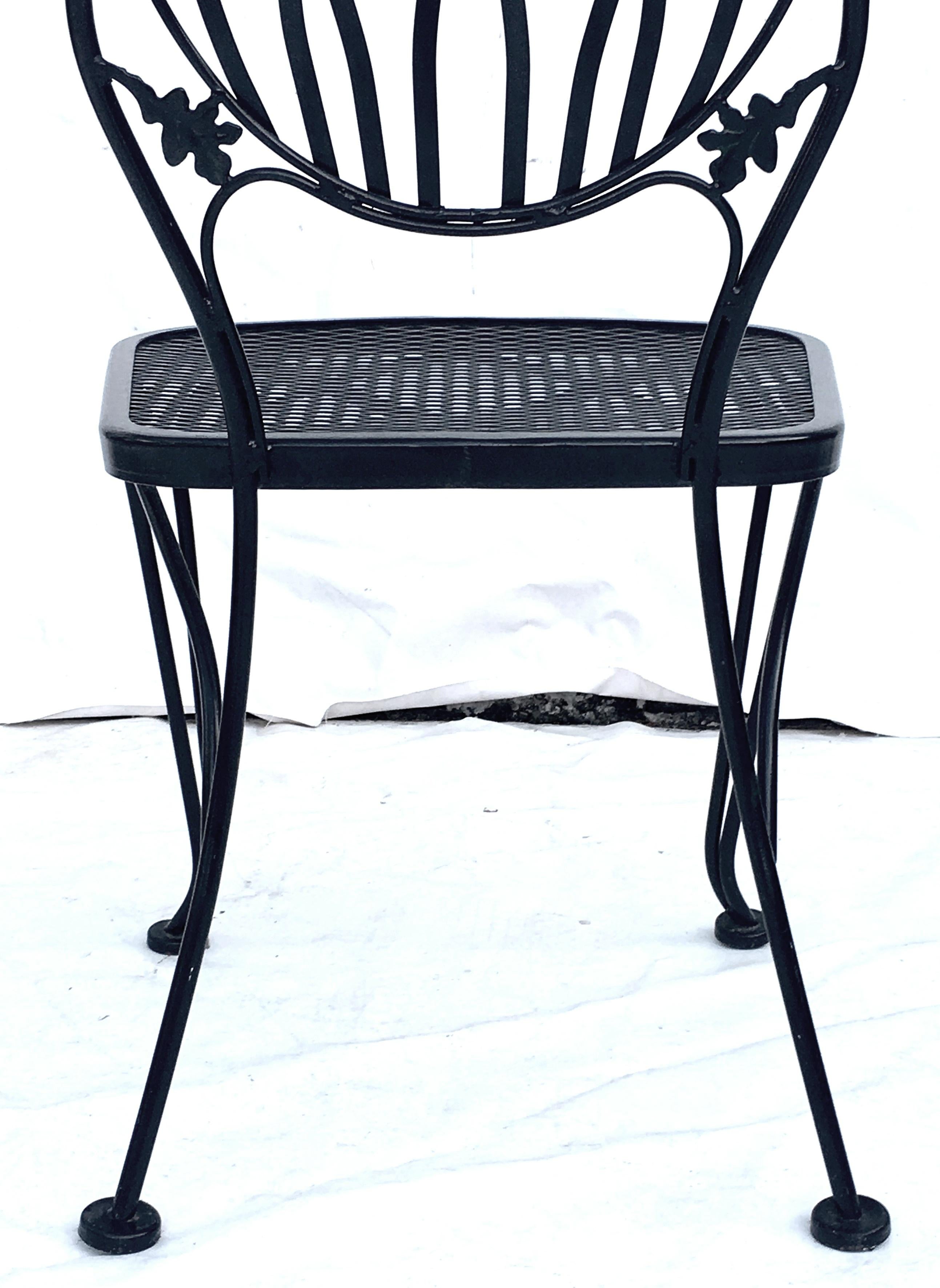 1950'S Wrought Iron Mesh Floral & Vine Chairs By Woodard-S/5 For Sale 1