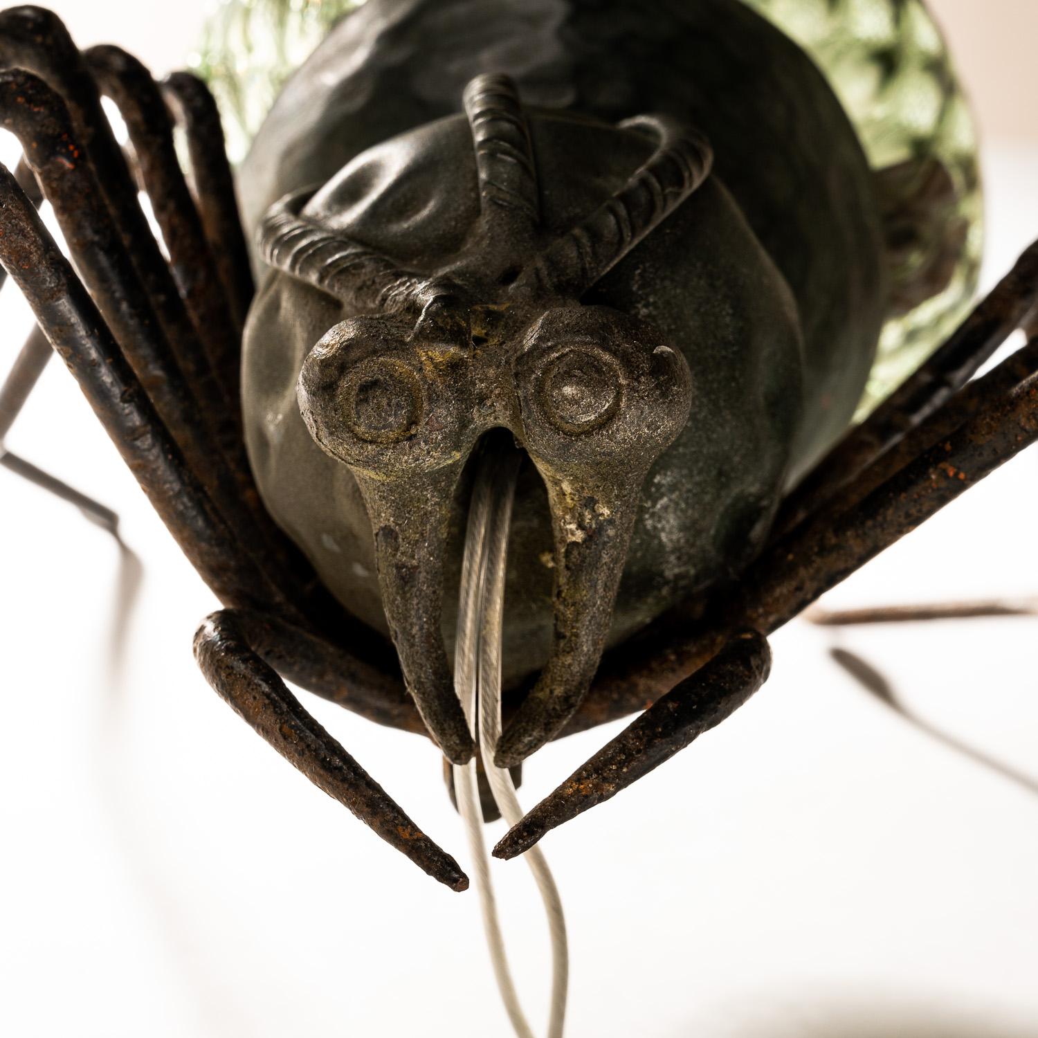 1950's Wrought Iron & Murano Glass Brutalist Spider 1