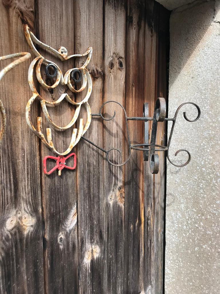1950's Wrought Iron Owl Planter For Sale 2