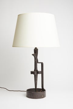 1950s Wrought Iron Table Lamp