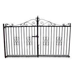 1950s Wrought Iron Wide Driveway or Garden Gates