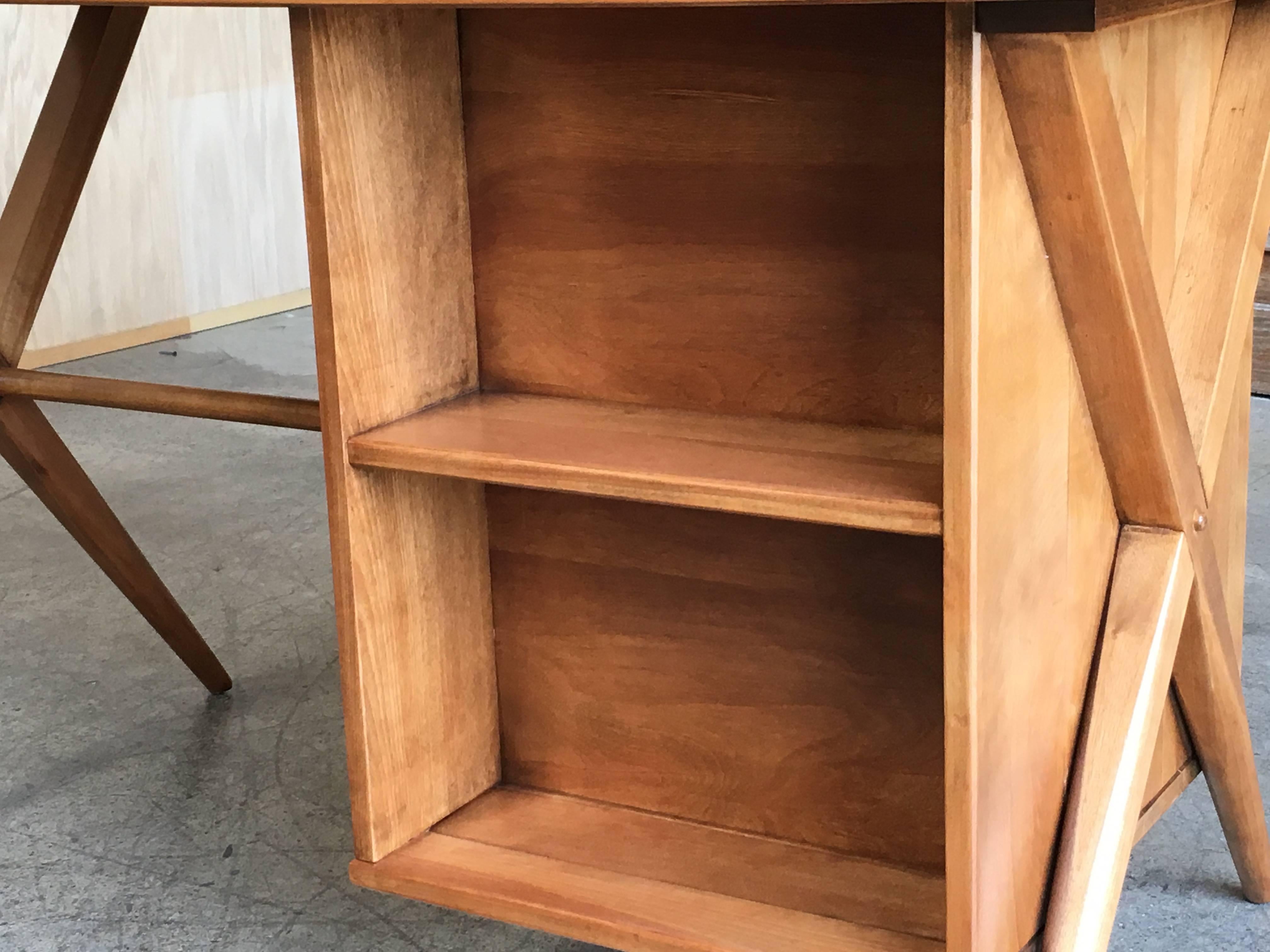 1950s X-Leg Desk with Bookcase 8