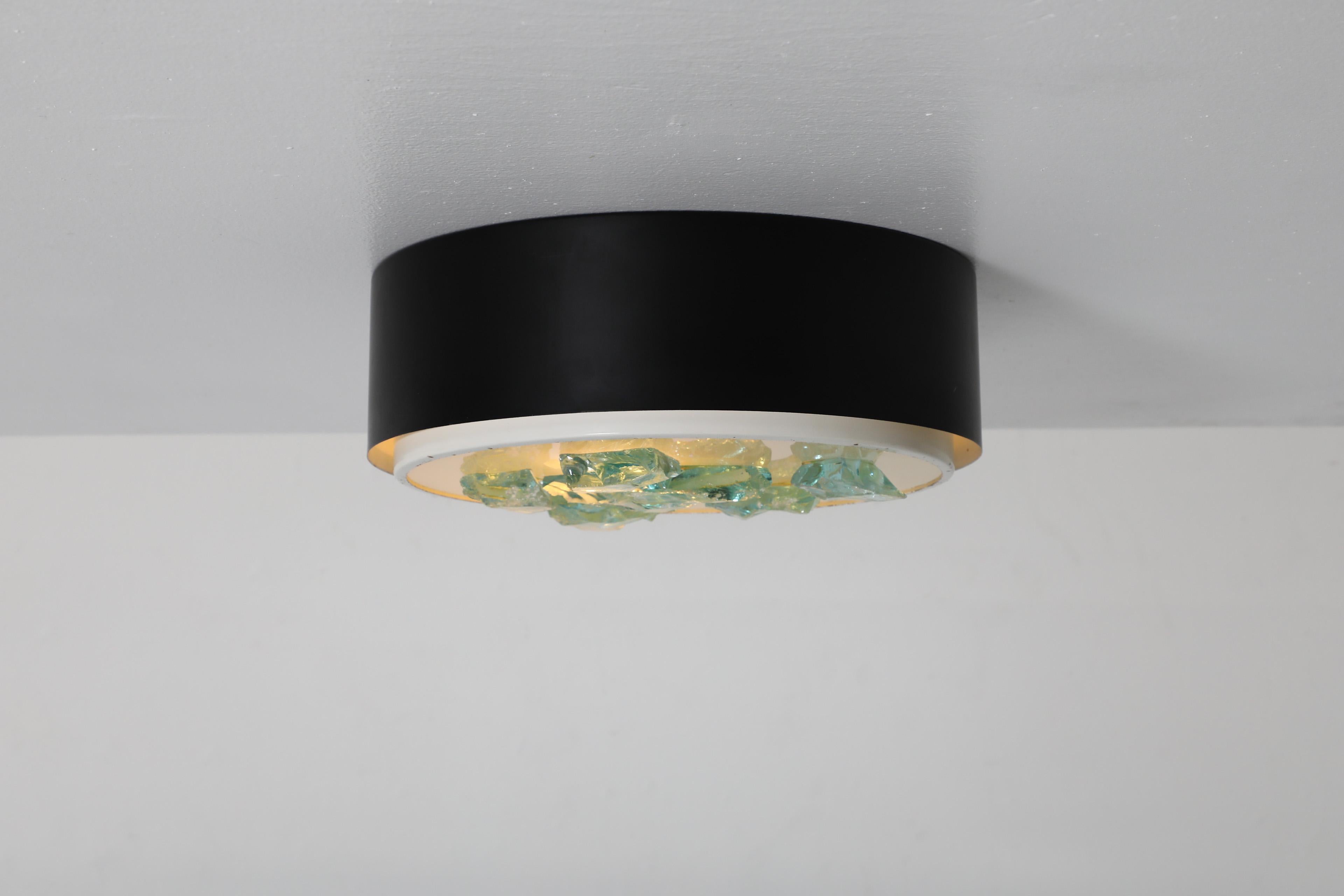 Mid-Century Modern Lampe à encastrer noire et blanche des années 50 RAAK R-28/P Shards en vente