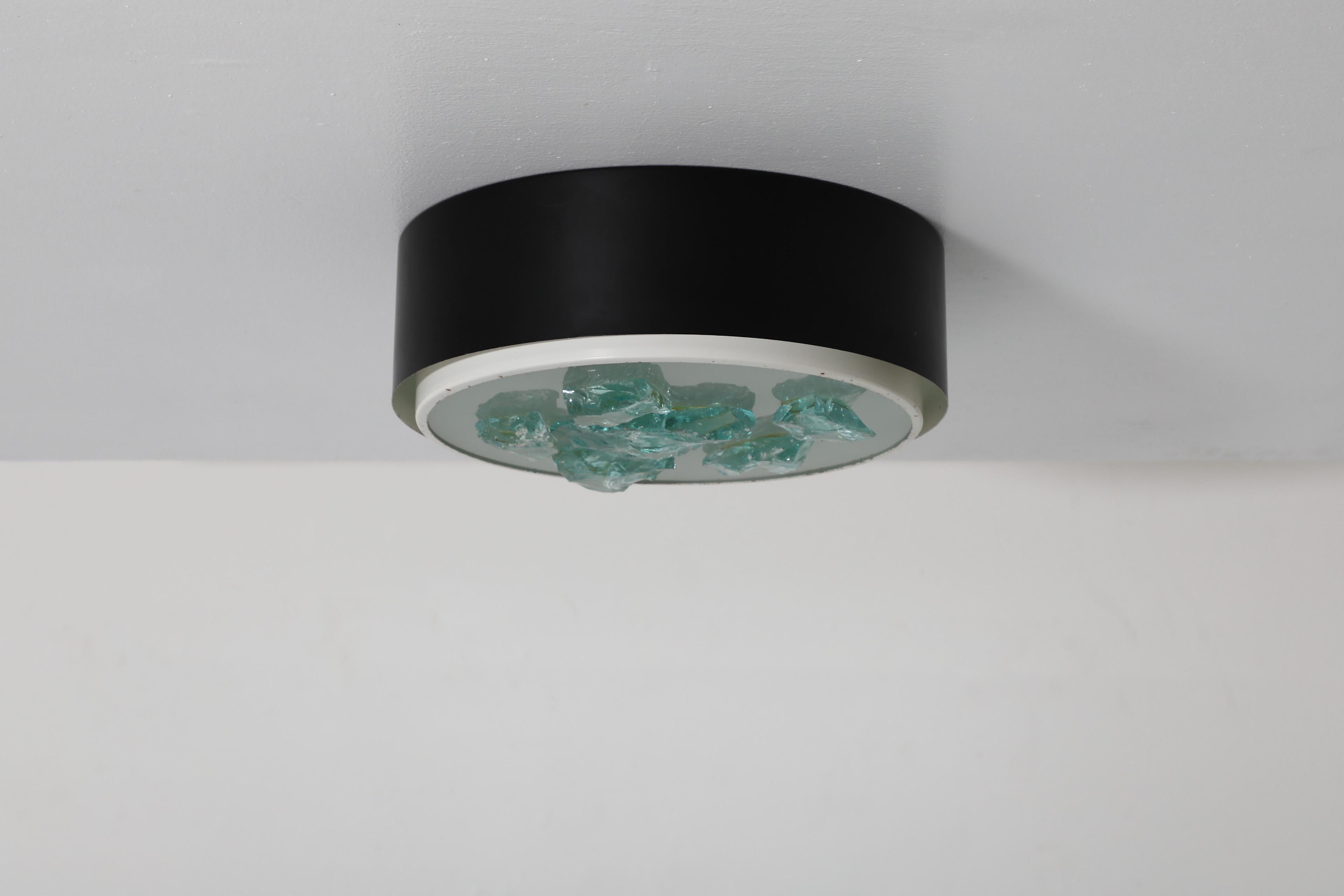 Néerlandais Lampe à encastrer noire et blanche des années 50 RAAK R-28/P Shards en vente