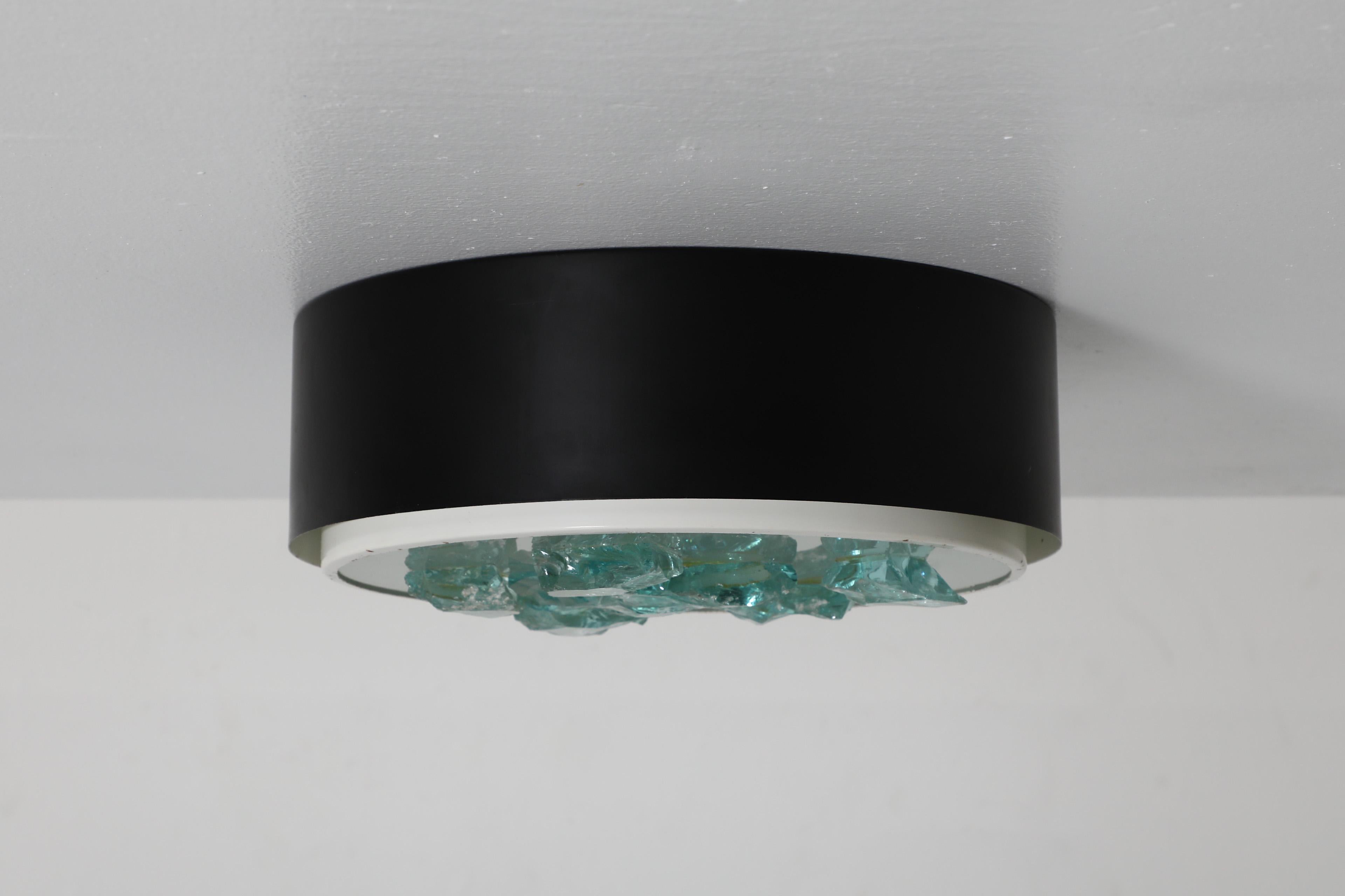 Lampe à encastrer noire et blanche des années 50 RAAK R-28/P Shards Bon état - En vente à Los Angeles, CA
