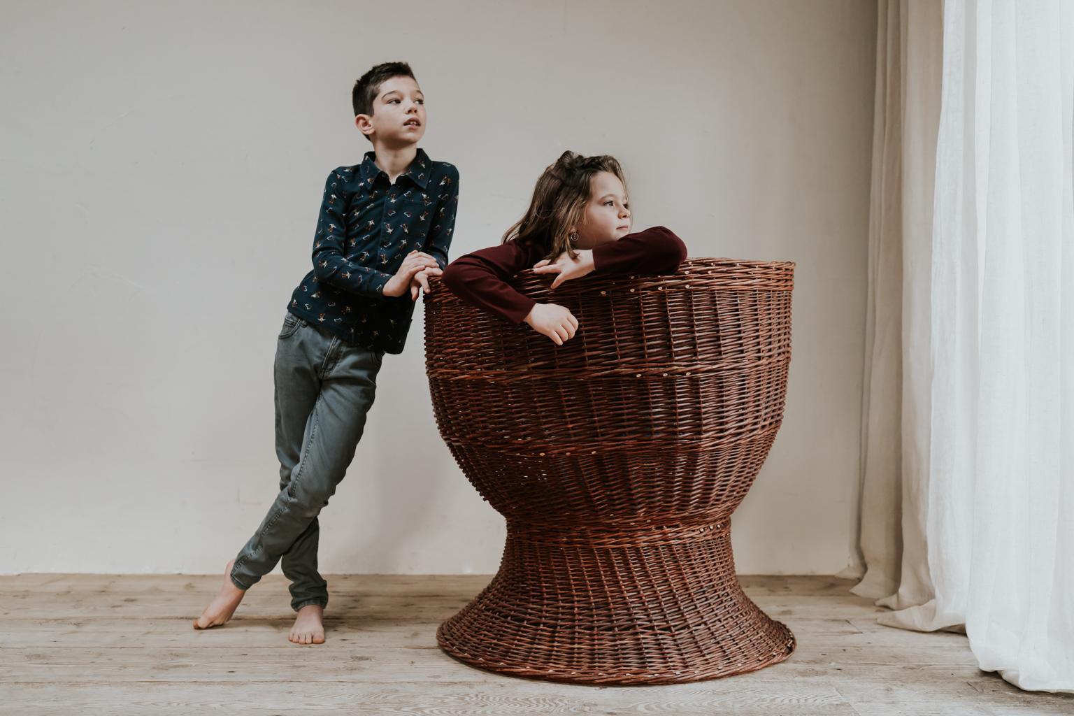 Jardinière/Planter in rattan/vimini extra large degli anni '50 in vendita 1