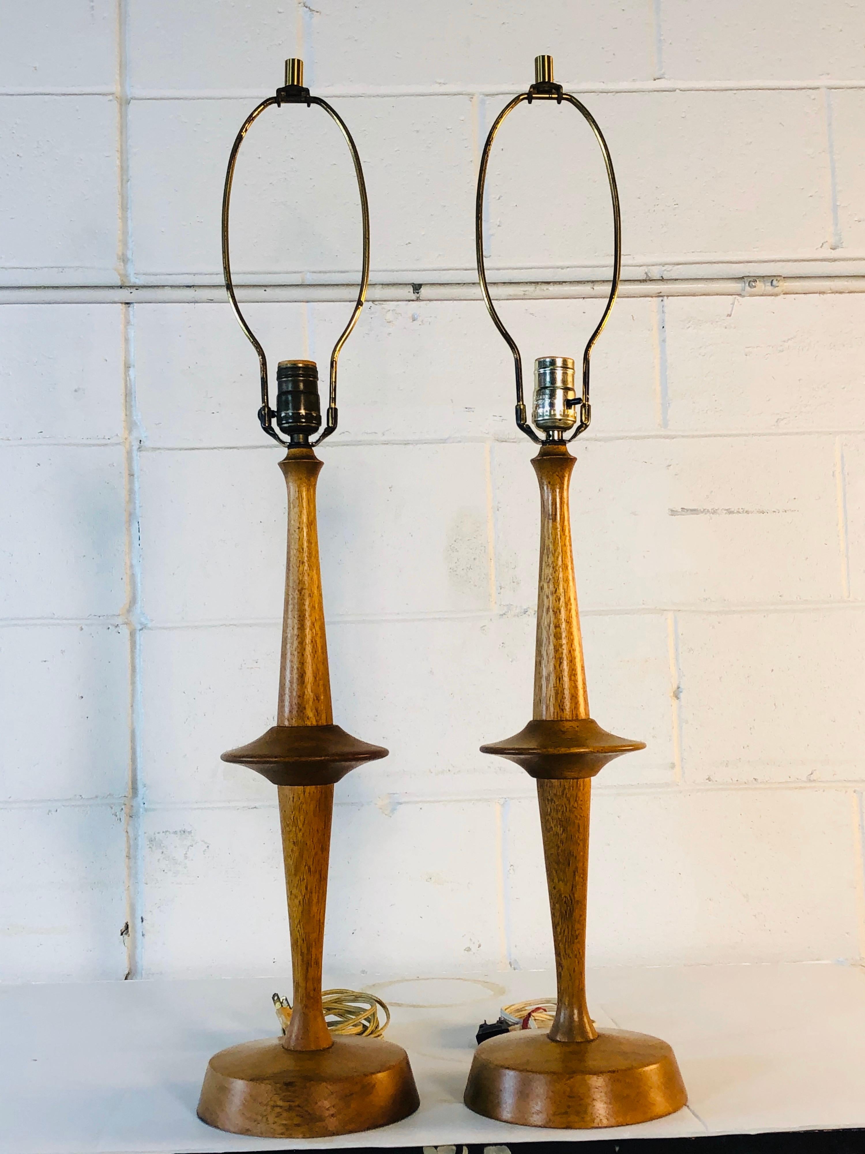 Mid-Century Modern 1950s Yasha Heifetz Atomic-Style Table Lamps, Pair For Sale