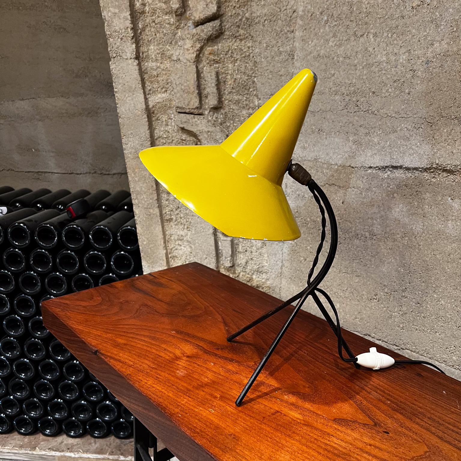 Metal 1950s French Yellow Desk Lamp Style Guariche and Lacroix France For Sale