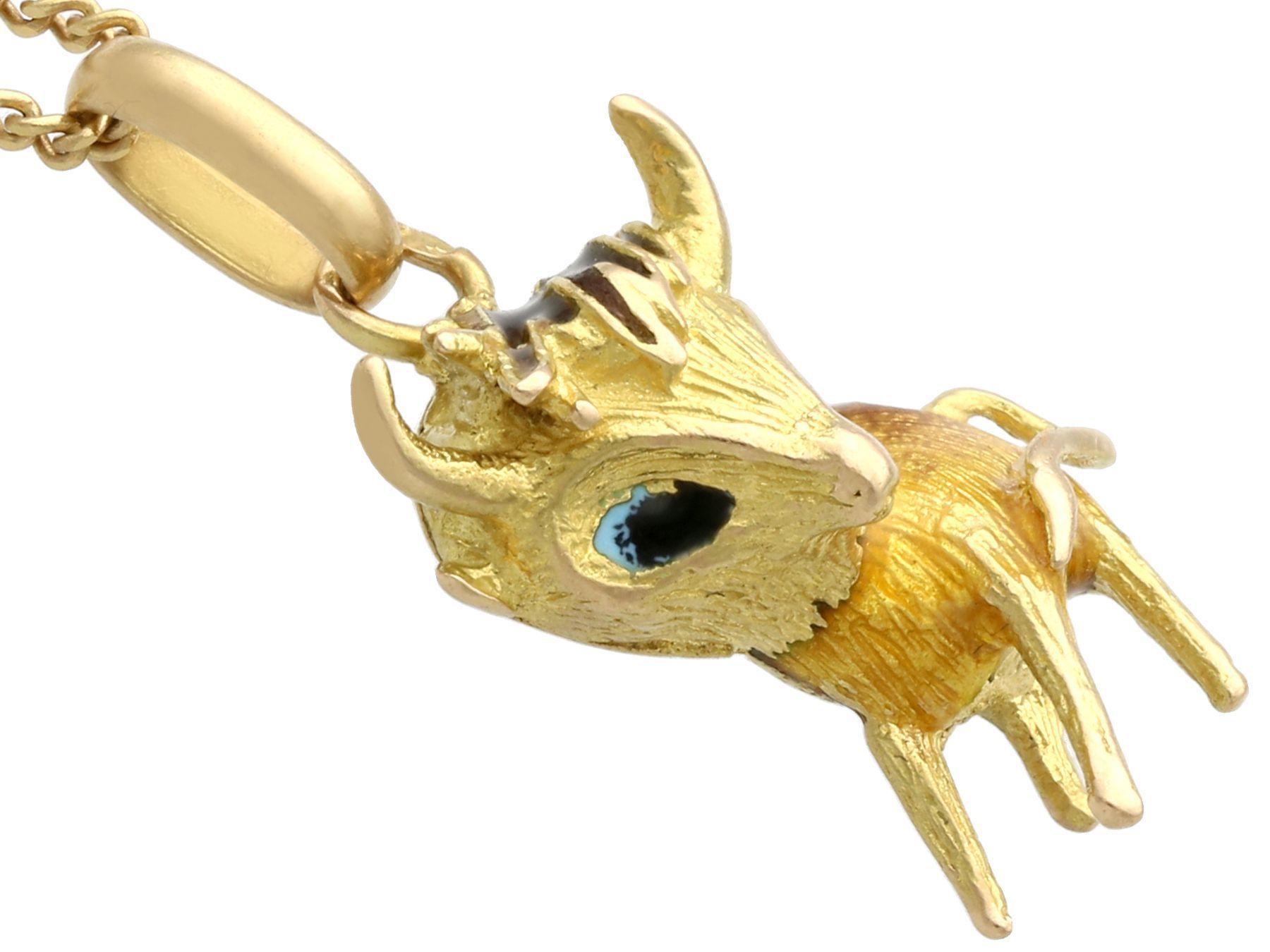 gold cow pendant