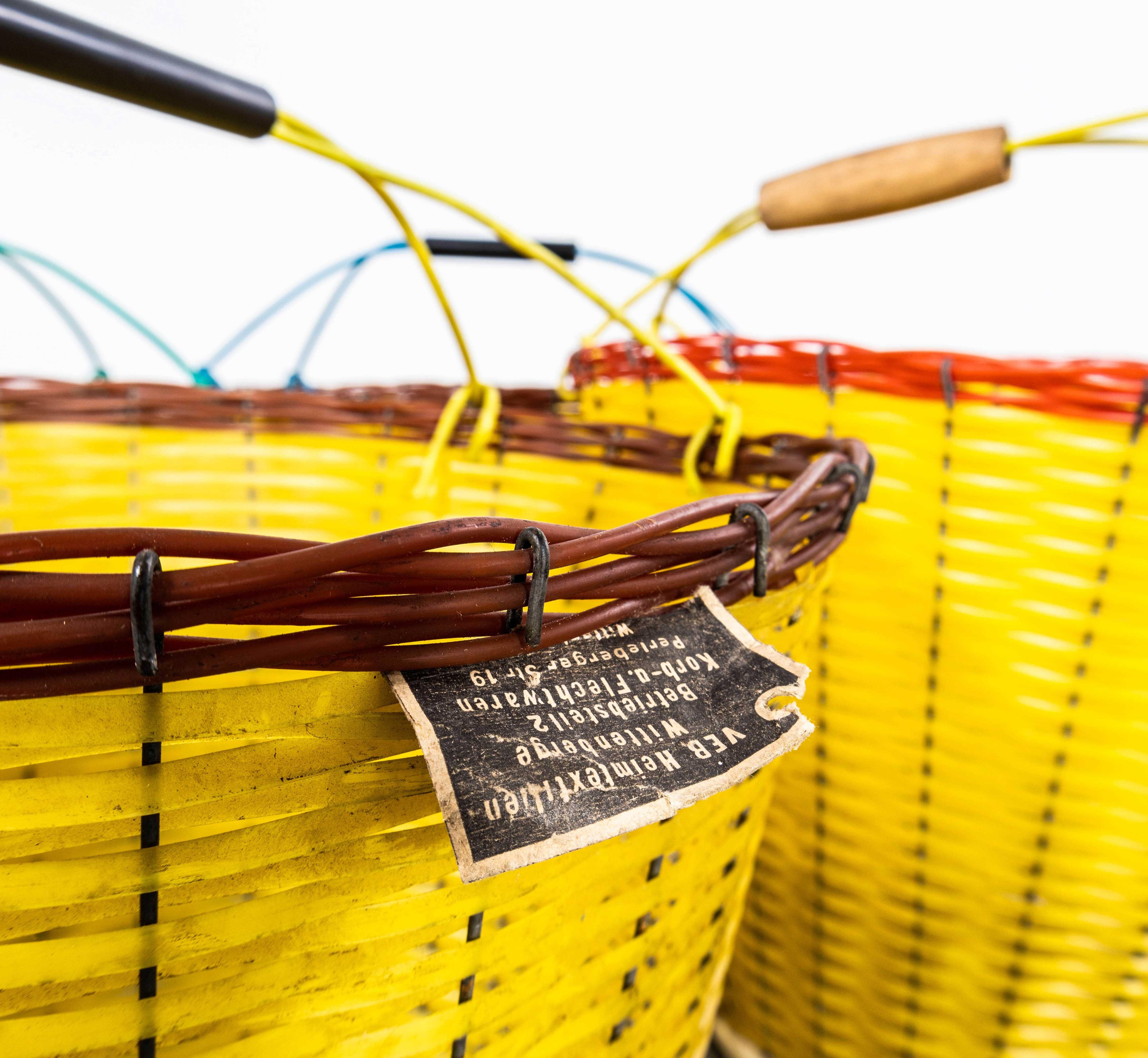 Plastic 1950's Yellow Grape Picking Baskets - New Old Stock GDR - Good Quantity Availabl