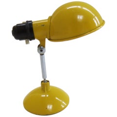 Vintage 1950s Yellow Metal Desk Travel Lamp by Grail