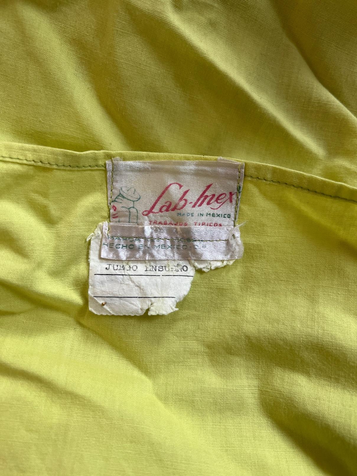 1950s Yellow Mexican Ensemble with Black Embroidery For Sale 4