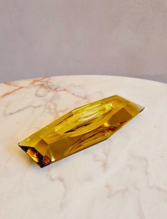 1950s Yellow Murano Glass Rectangular Bowl