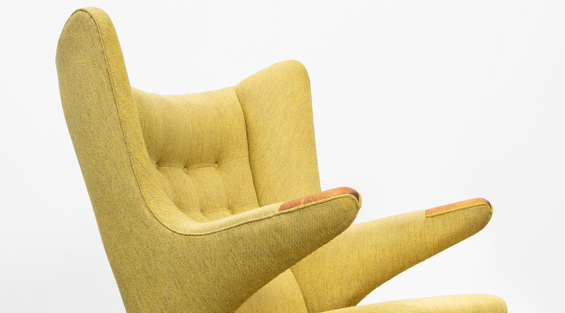 chaise Papa Bear jaune des années 1950:: Hans Wegner 'i' 4