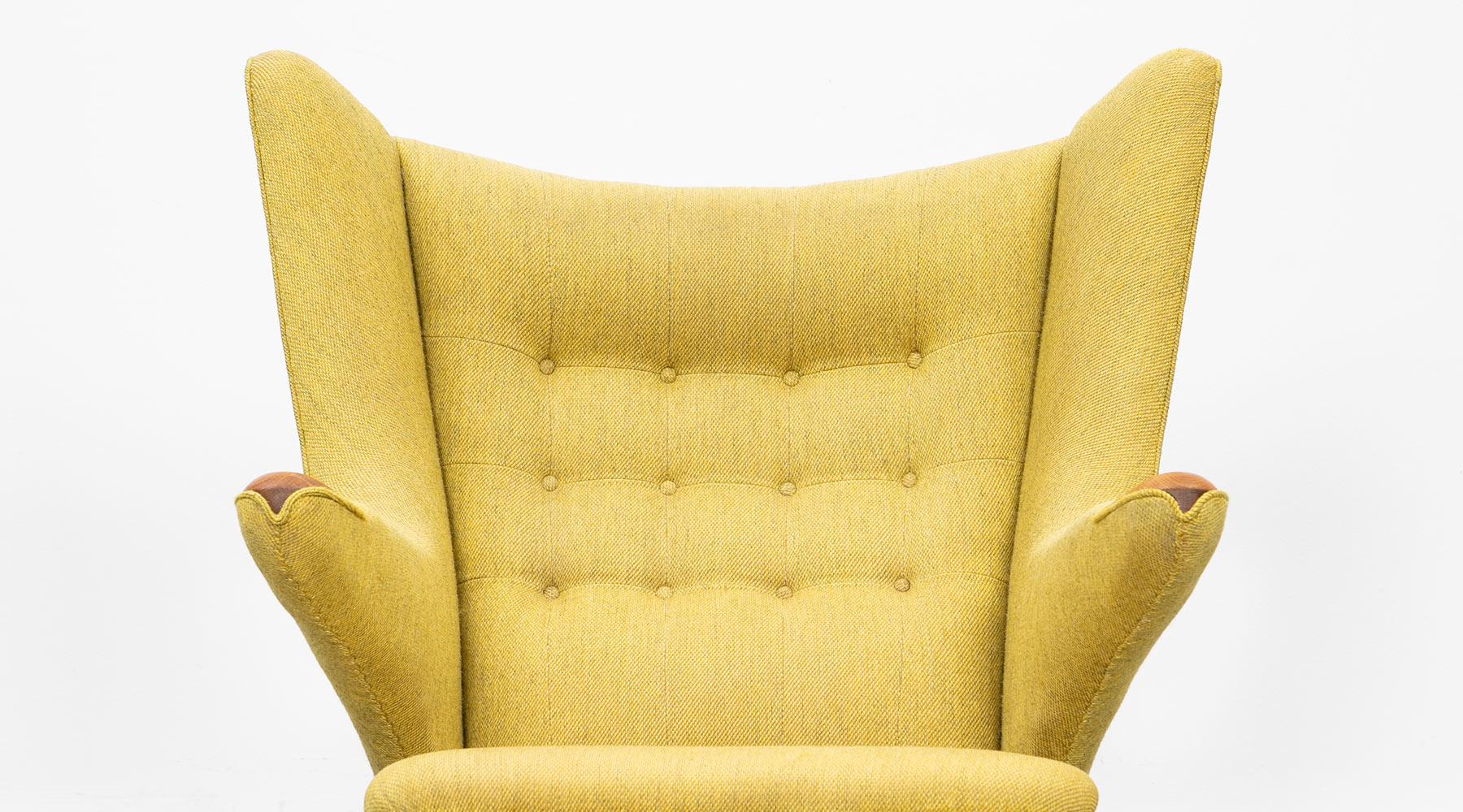chaise Papa Bear jaune des années 1950:: Hans Wegner 'i' 1