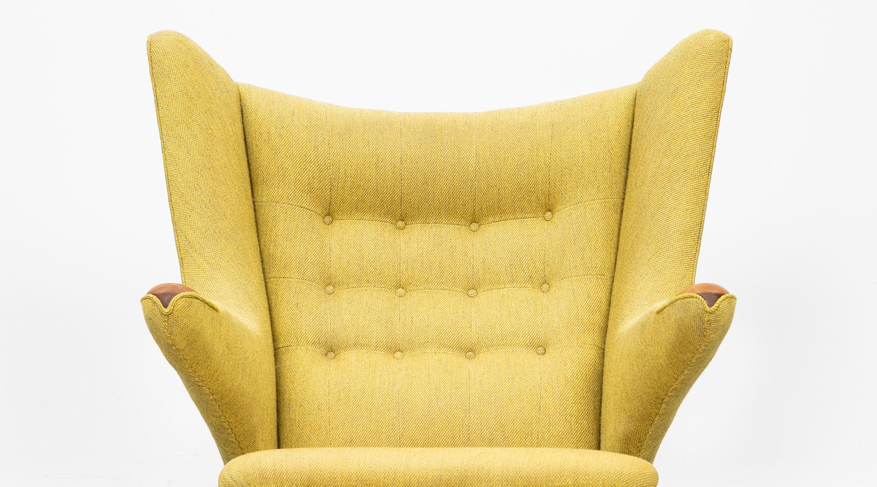 1950s Yellow Papa Bear Chair by Hans Wegner 'i' In Good Condition In Frankfurt, Hessen, DE