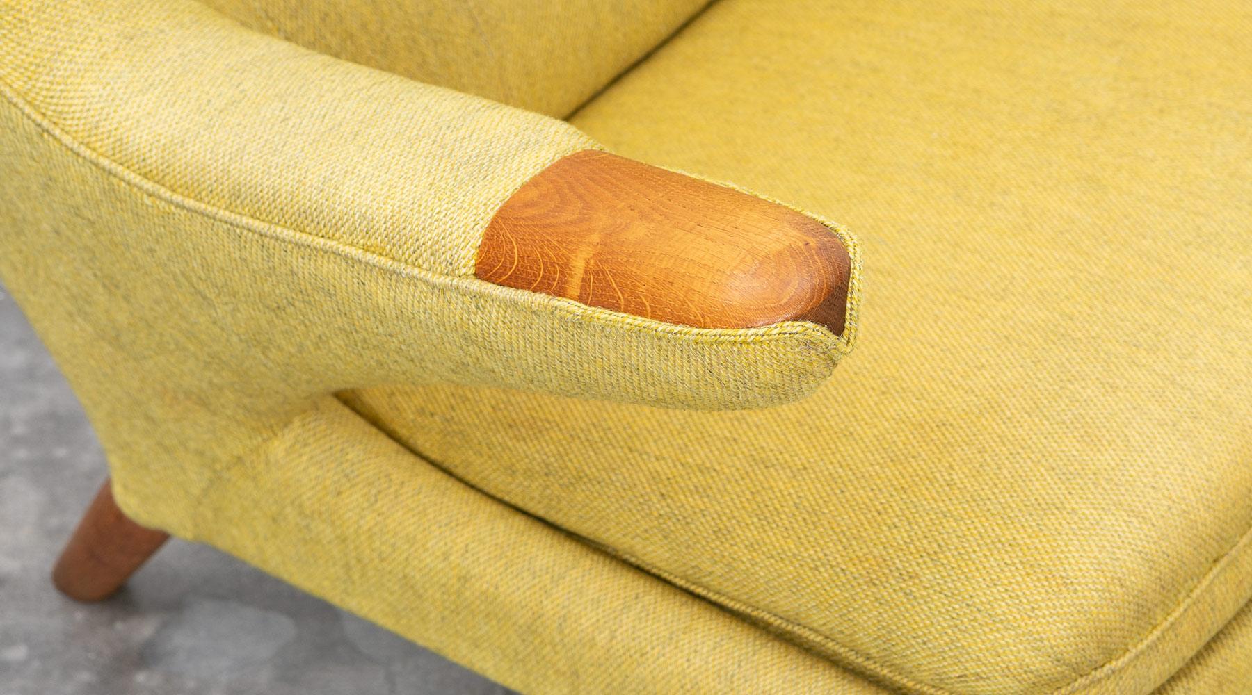 chaise Papa Bear jaune des années 1950:: Hans Wegner 'i' 2