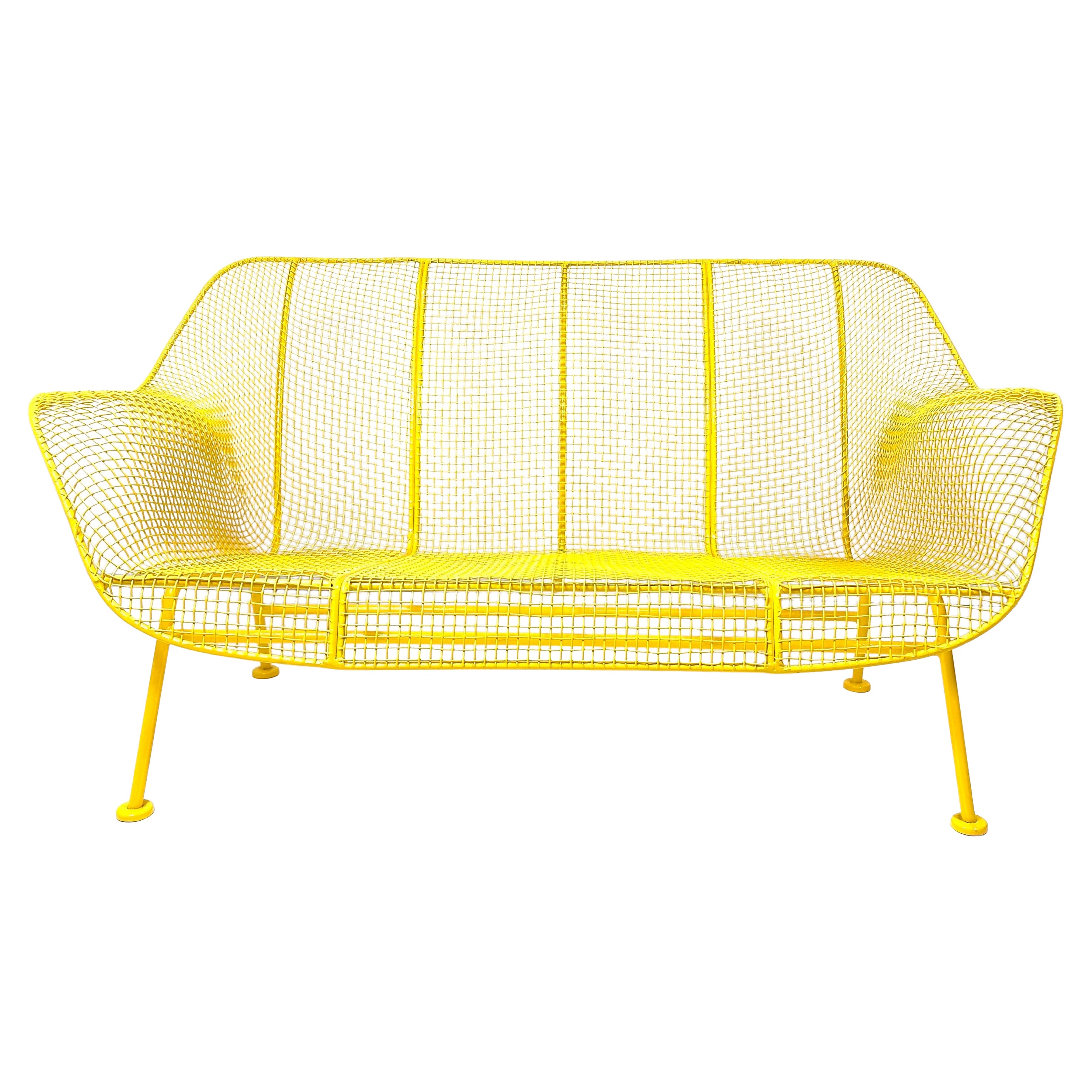Sofá amarillo de los años 50 de la colección "Sculptura" de Russell Woodard