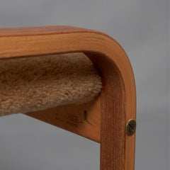 1950s Yngve Ekström  ‘’Lamino’’ Shearling Stool for Swedese